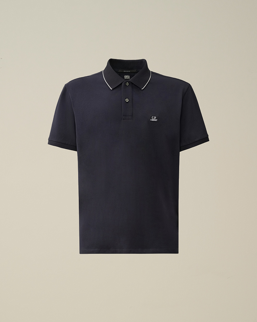 C.P. Company Piquet Striped Collar Polo