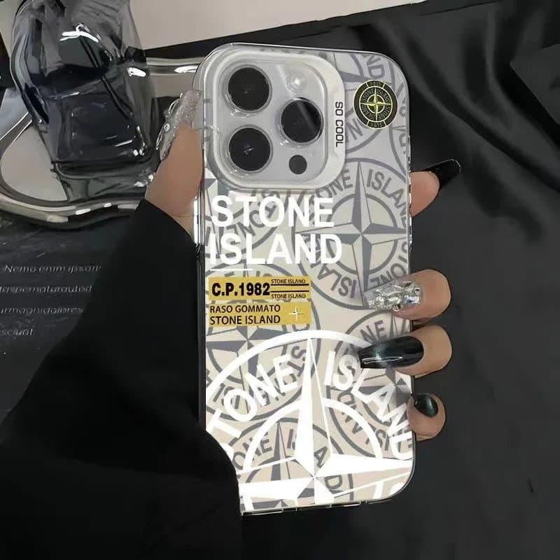 Colored silver shell-white-tide stone island / iphone16