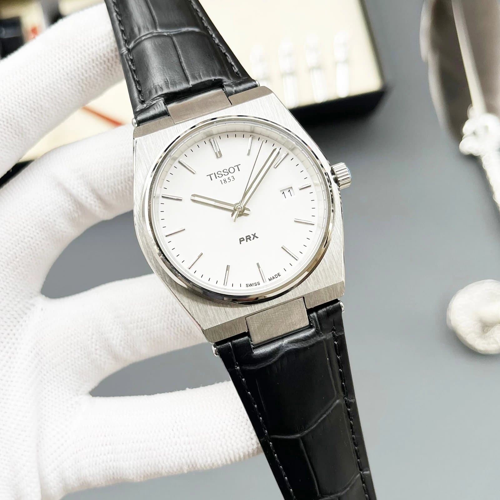 Silver Shell-White Plate Black Belt / 40mm [Suitable for Men] / Without full package