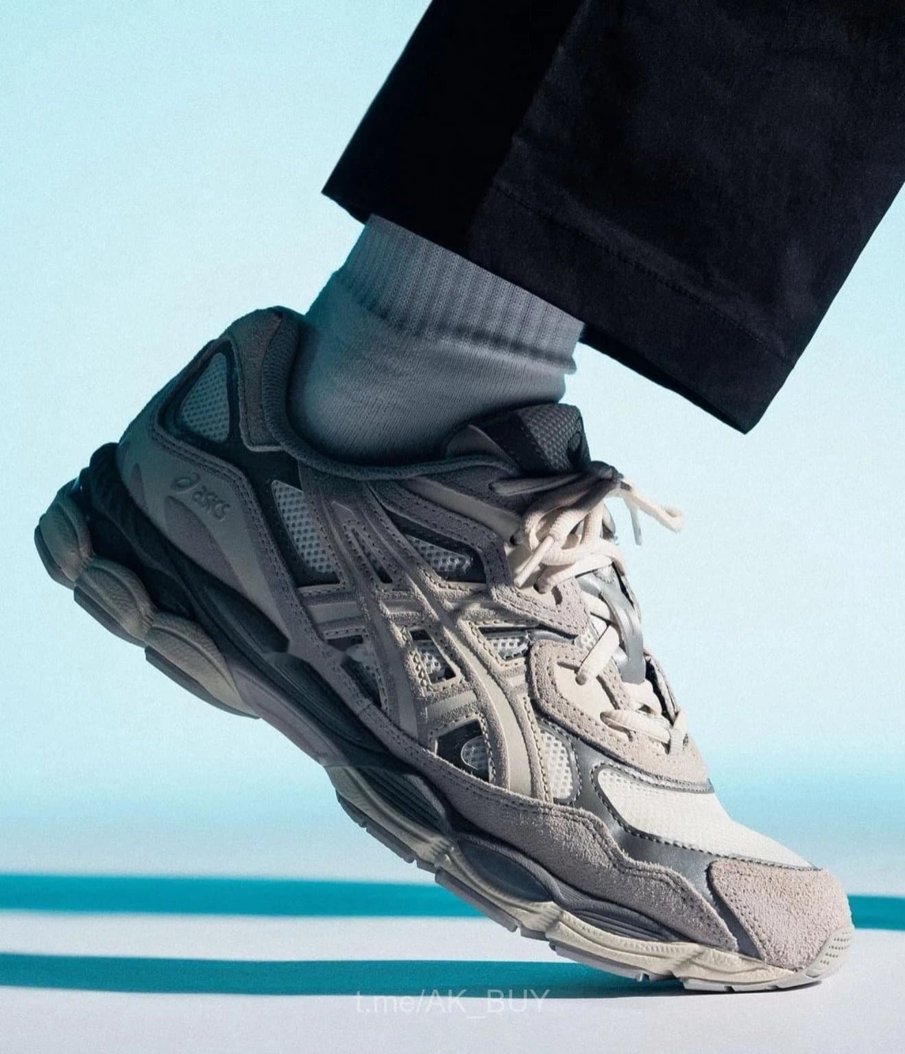 Asics Grey Mesh Synthetic Sneakers