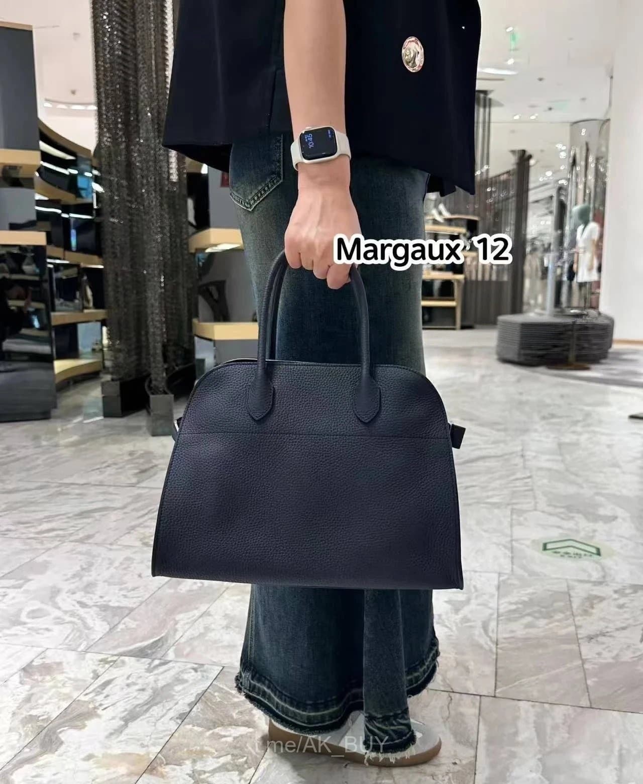 The Row Black Grained Leather Handbag