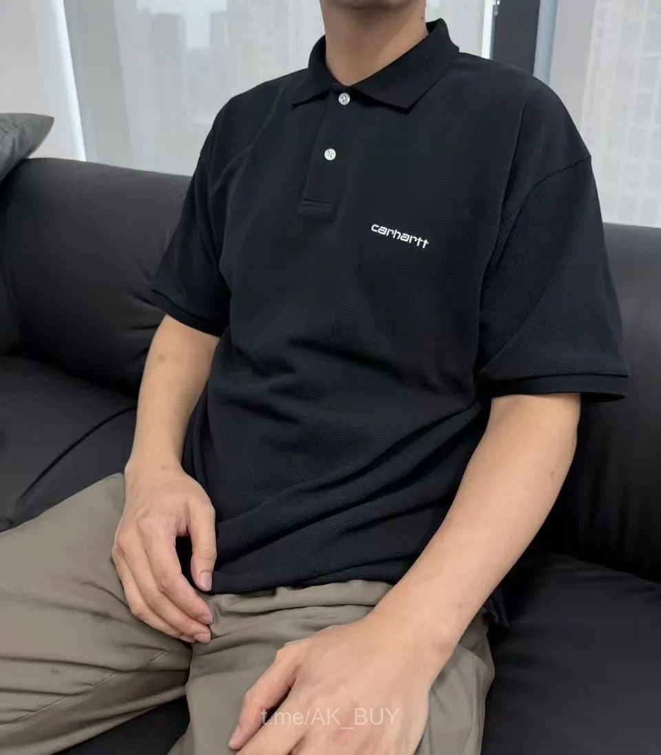 Carhartt Black Cotton Polo Shirt
