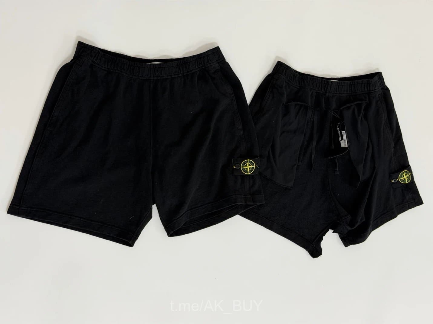 Stone Island Black Cotton Shorts