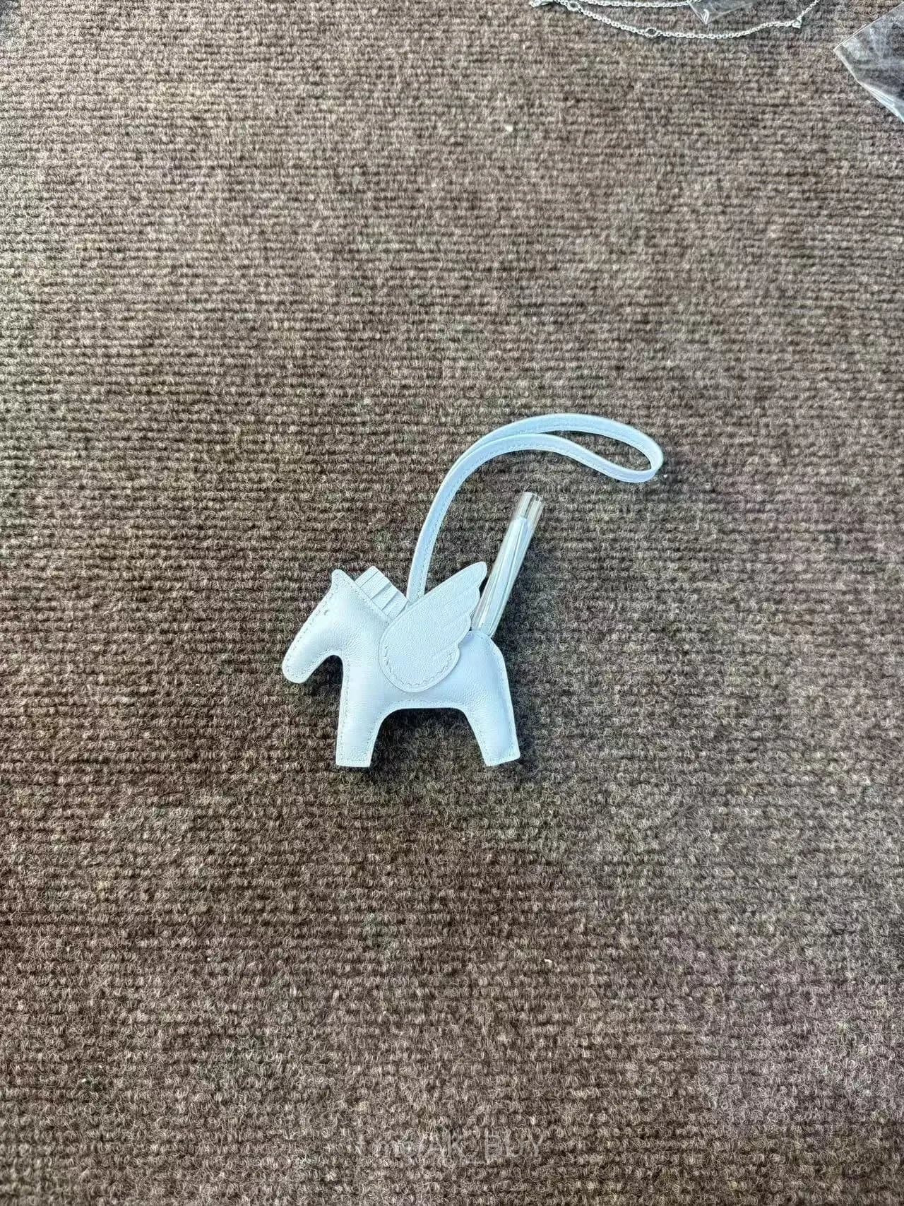 Hermes Blue Leather Horse Bag Charm