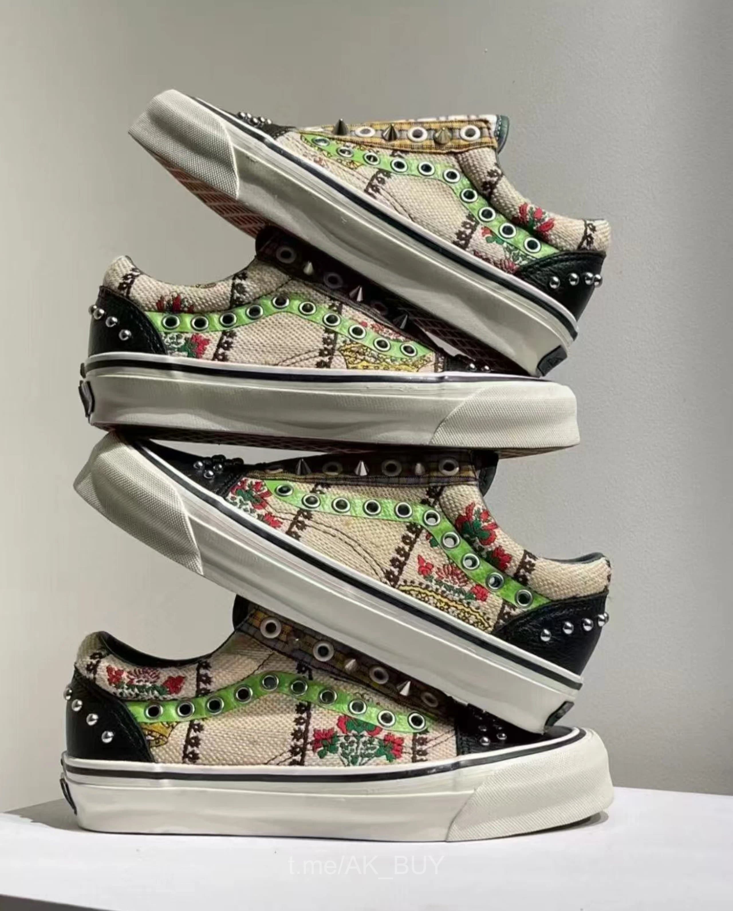 Vans Multicolor Embroidered Canvas Studded Sneakers
