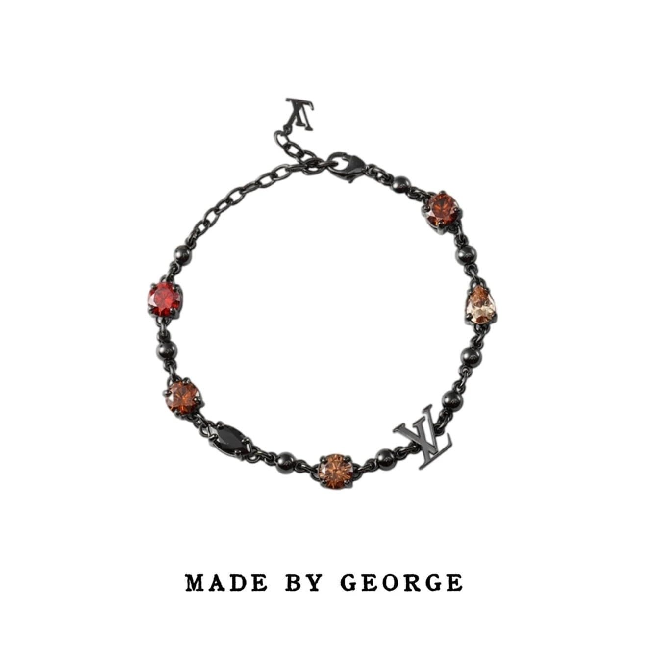 Louis Vuitton Black Metal Crystal Bracelet