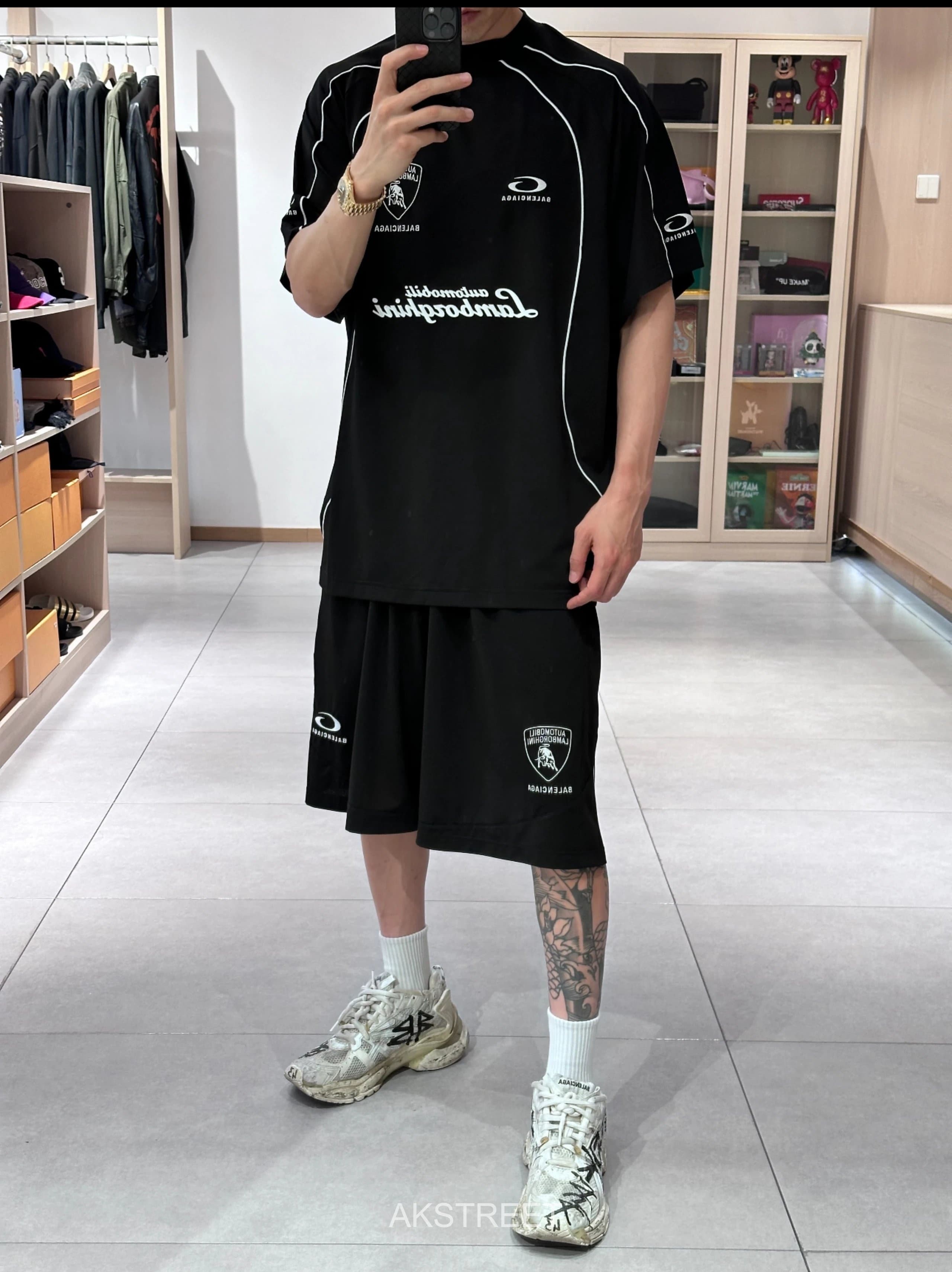 Lamborghini Black Cotton T-Shirt