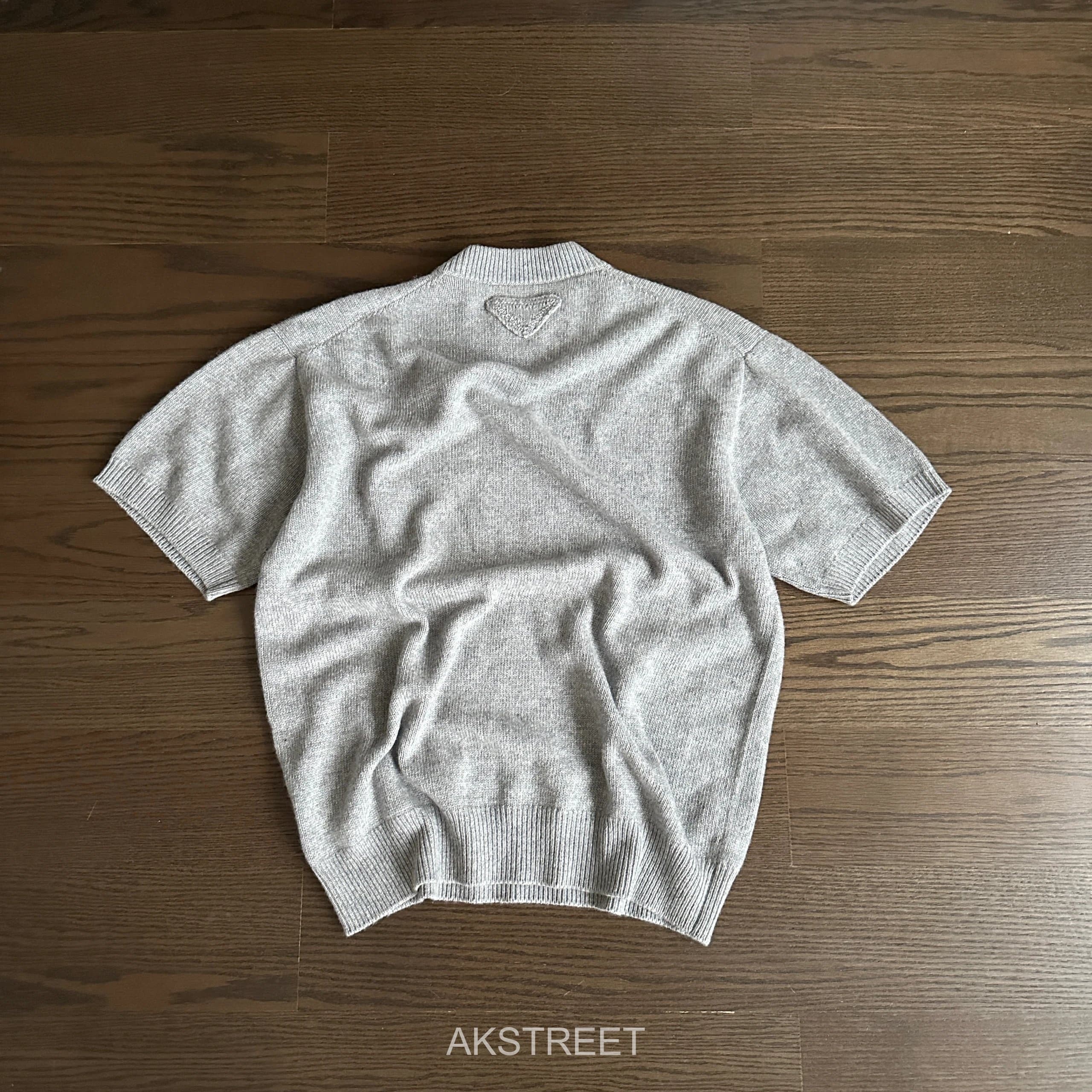 Prada Grey Cashmere Knit Shirt