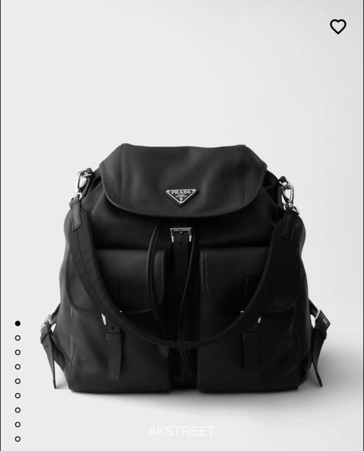 Prada Black Leather Backpack