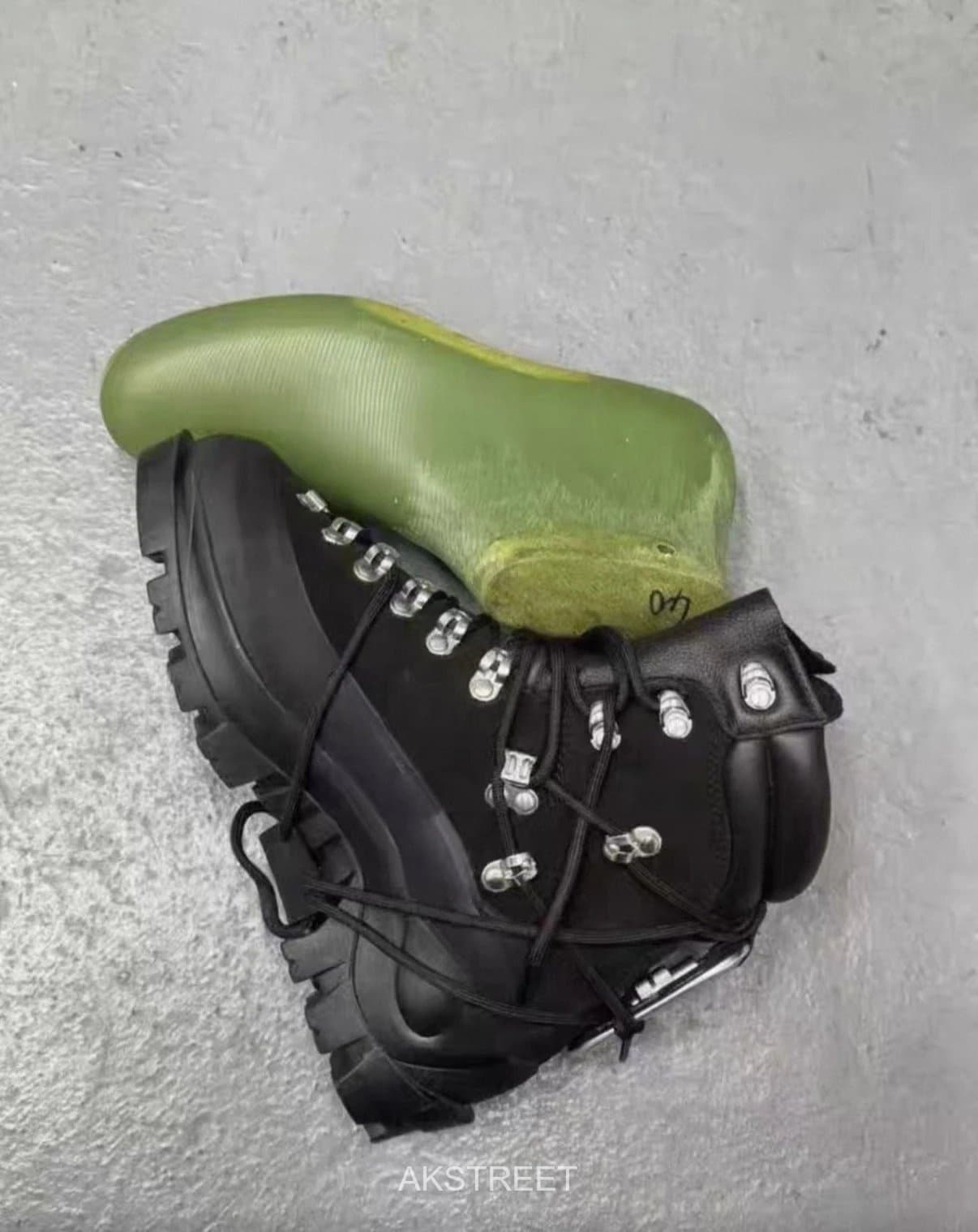 Off-White Black Leather Hiking Boots