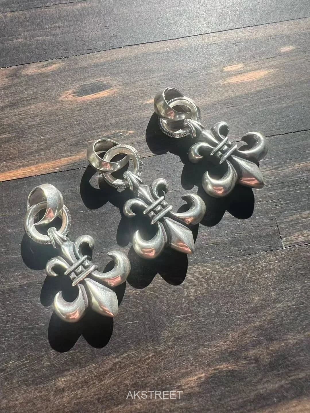 Chrome Hearts Silver Metal Fleur De Lis Pendant