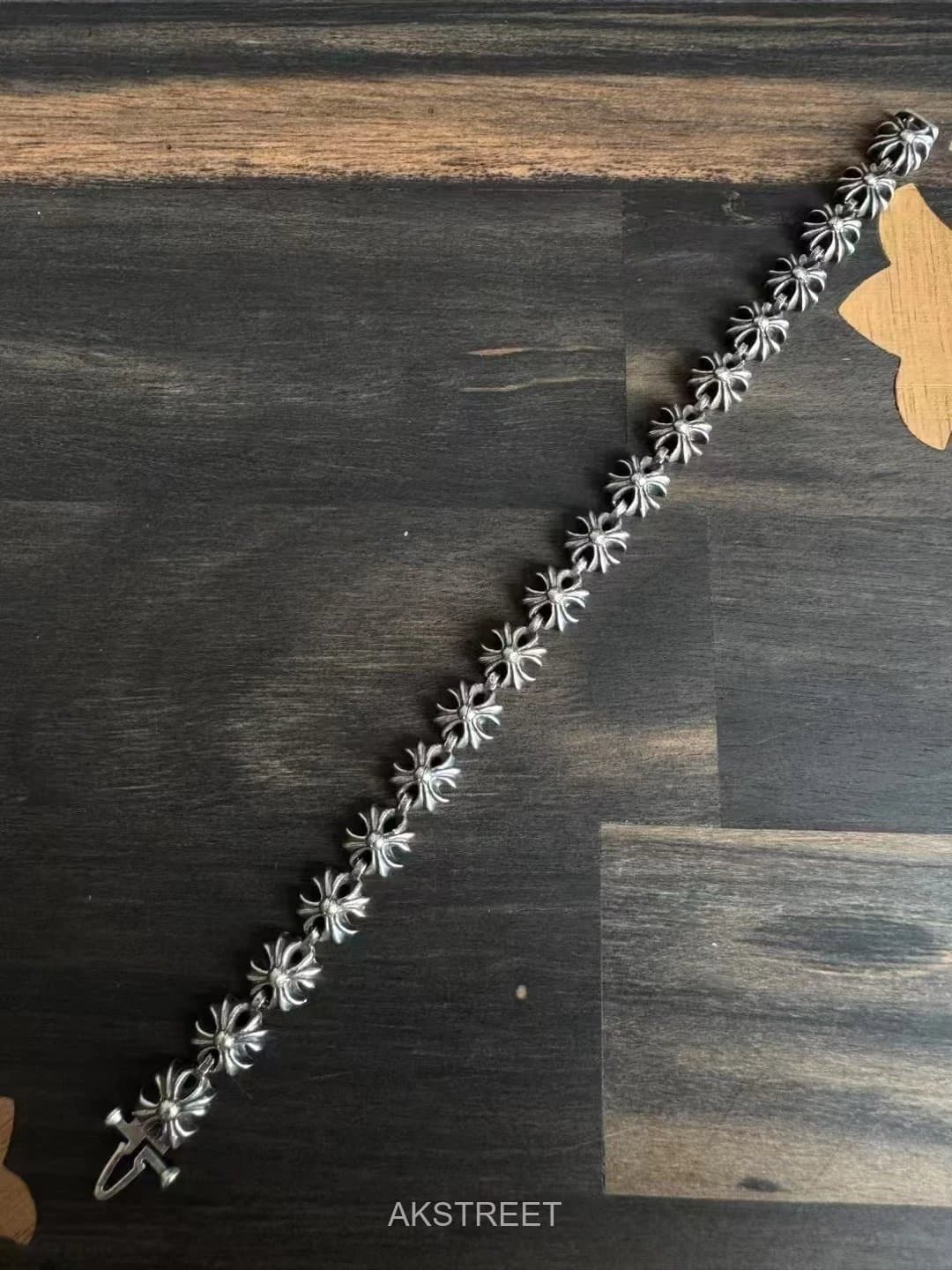 Chrome Hearts Silver Metal Cross Bracelet