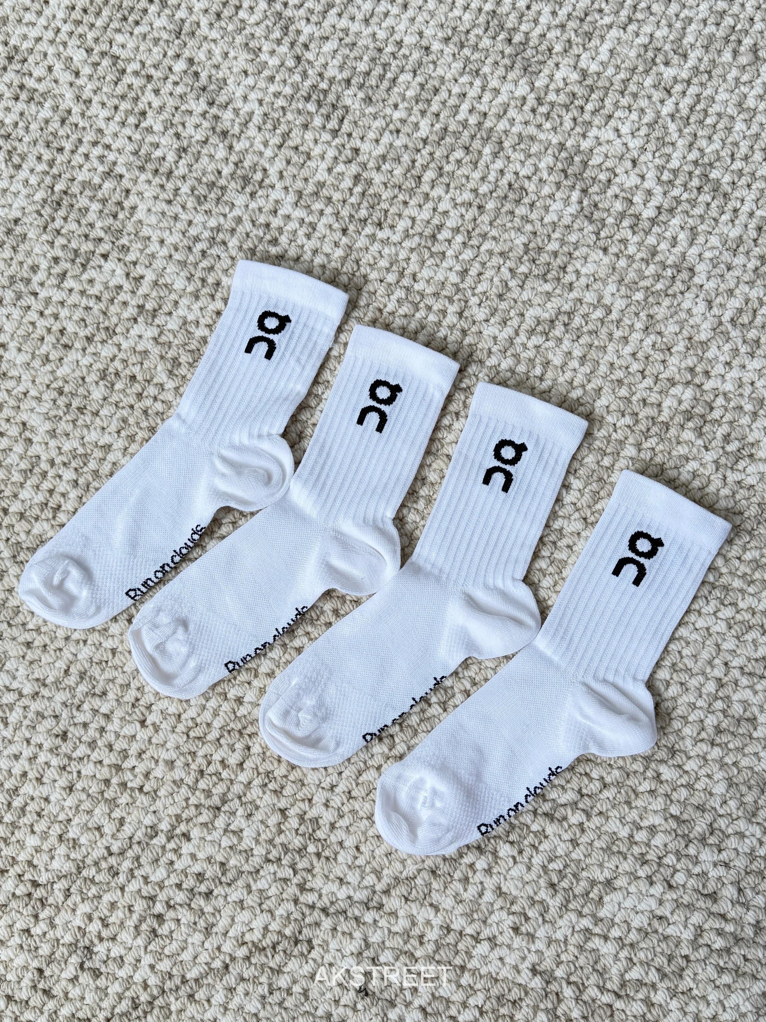 On Running White Cotton Blend Socks
