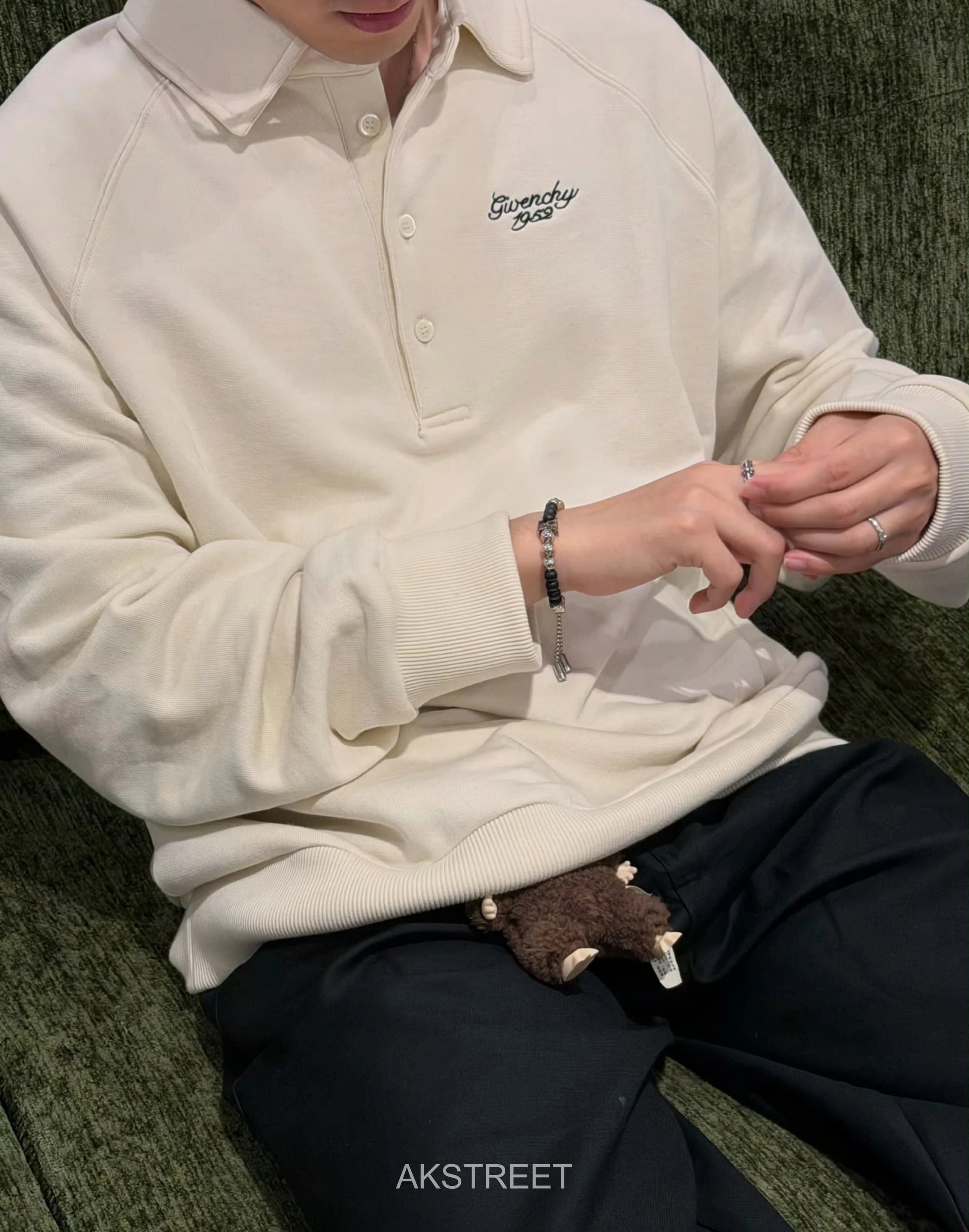 Givenchy Off White Cotton Polo Shirt