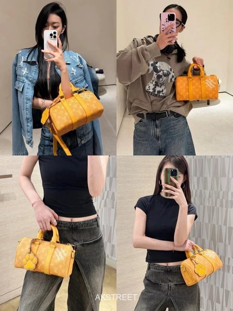 Louis Vuitton Yellow Monogram Leather Handbag