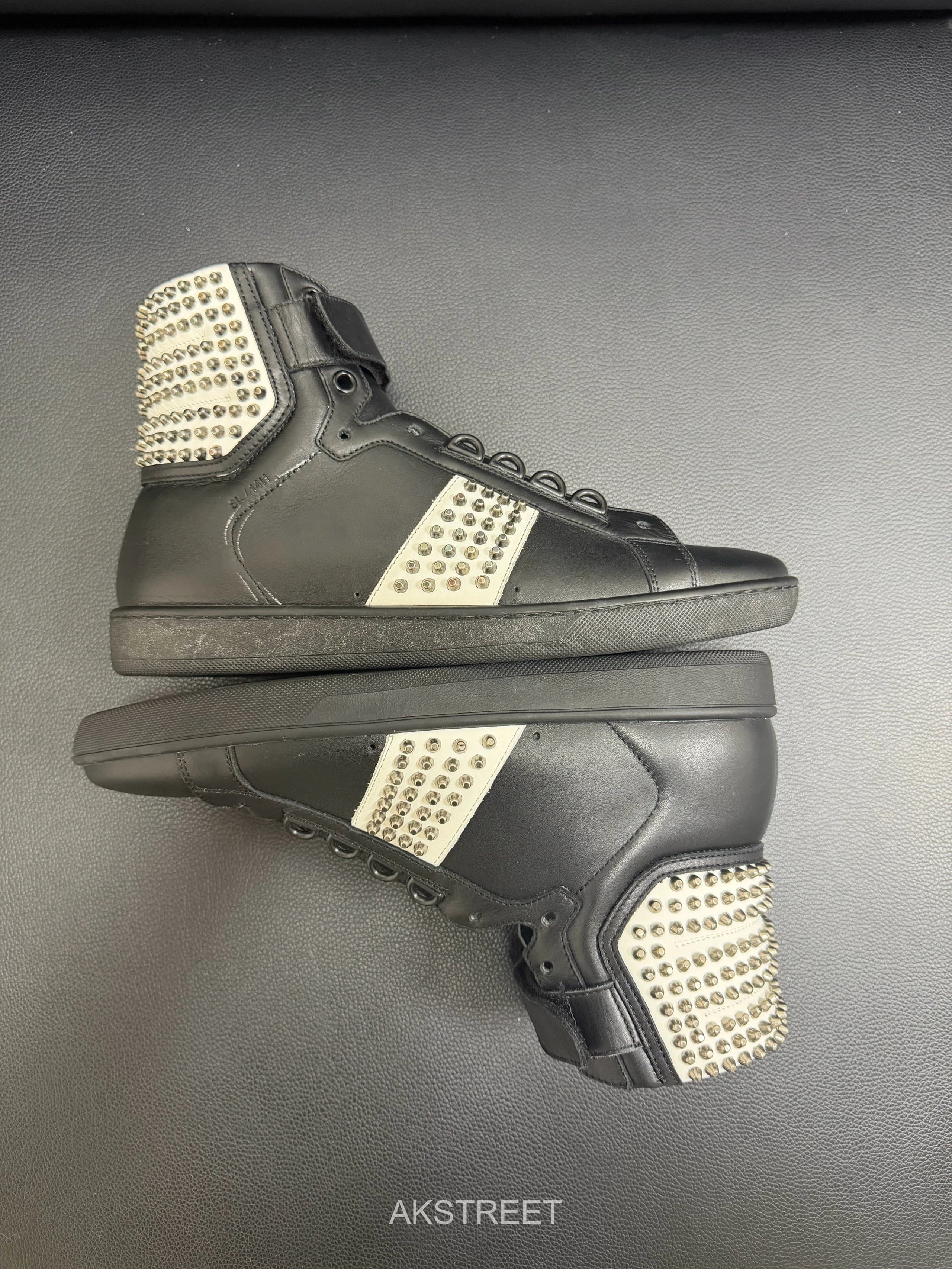 Christian Louboutin Black Leather High Top Sneakers