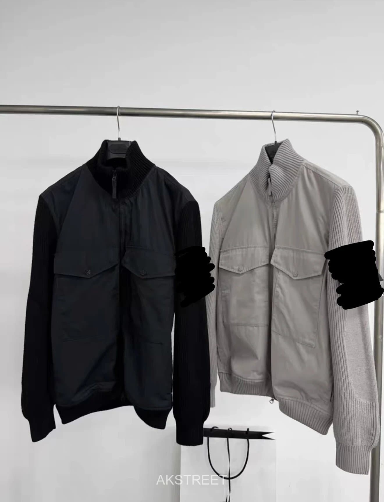 Stone Island Black Nylon Knit Jacket