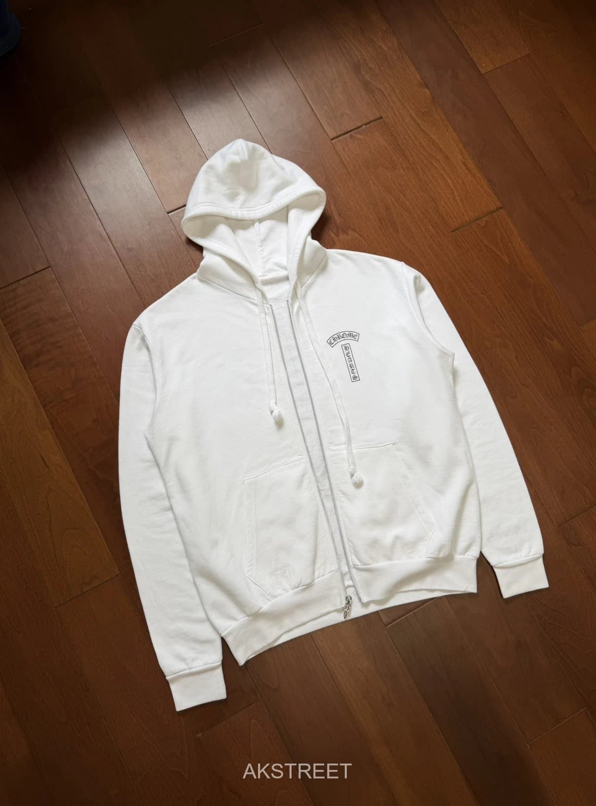 Chrome Hearts White Cotton Zip Up Hoodie