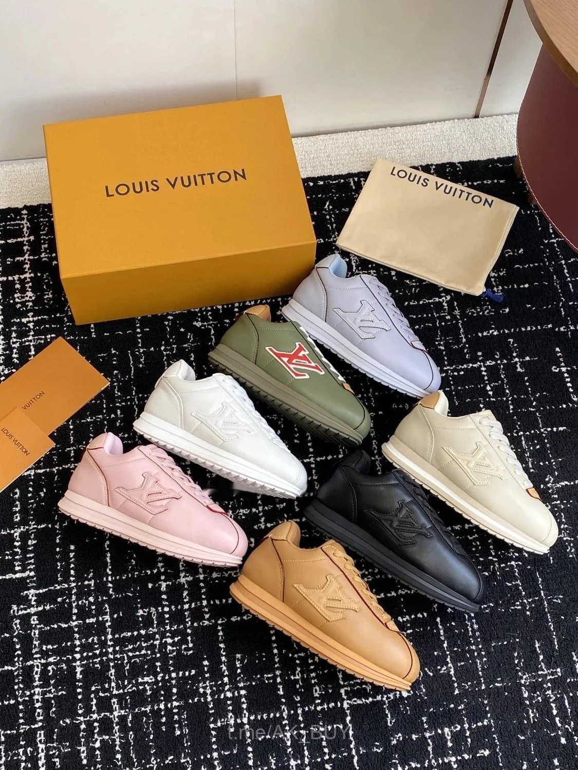 Louis Vuitton Pink Leather Sneakers