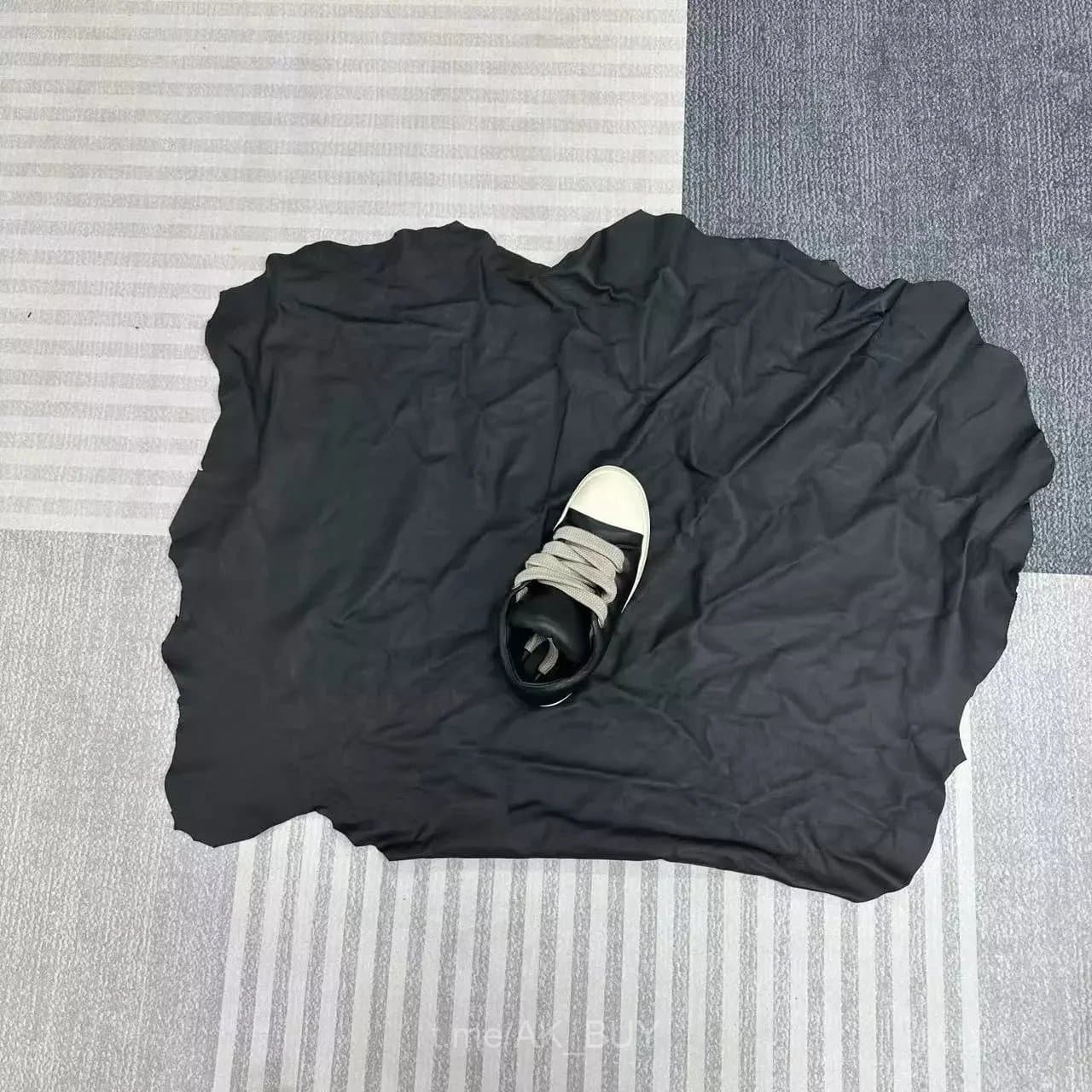 Black Canvas Leather Sneakers
