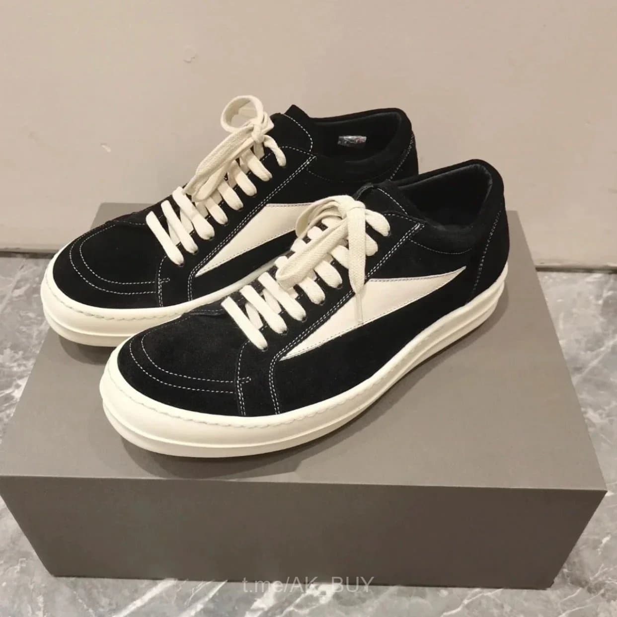 Rick Owens Black Suede Sneakers