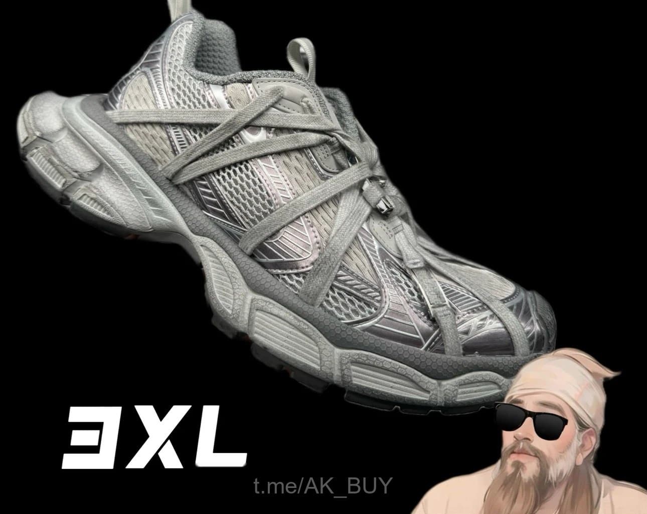 Balenciaga Silver Mesh Synthetic Sneakers