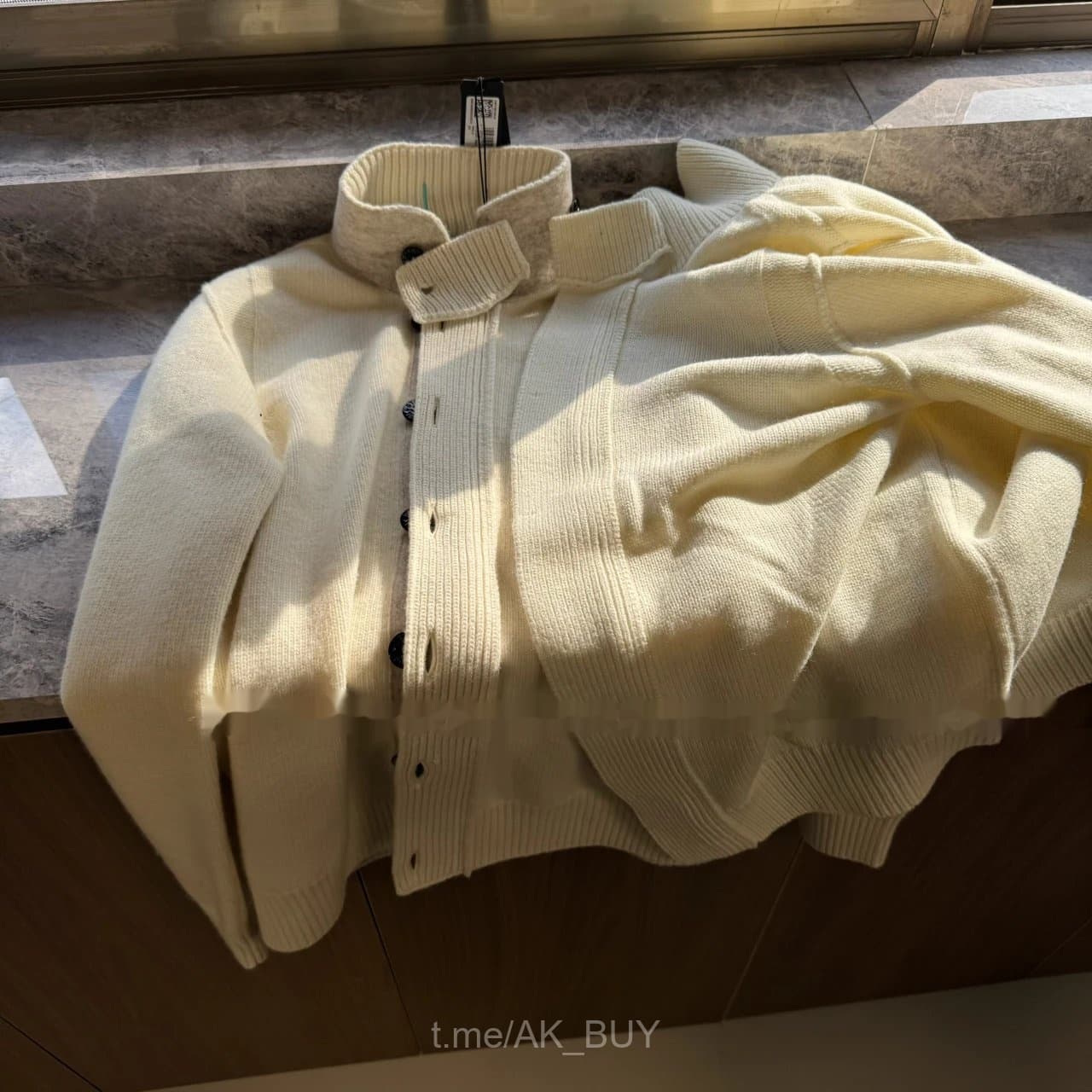 Stone Island Off White Knit Cardigan