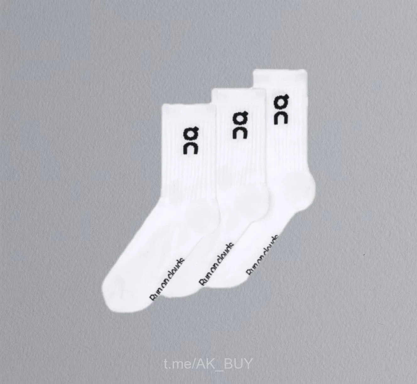 On Running White Ribbed Cotton Crew Socks