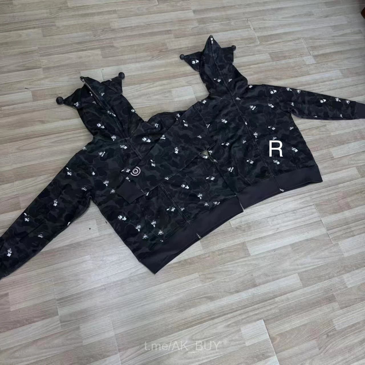 Bape Black Panda Camo Zip Hoodie