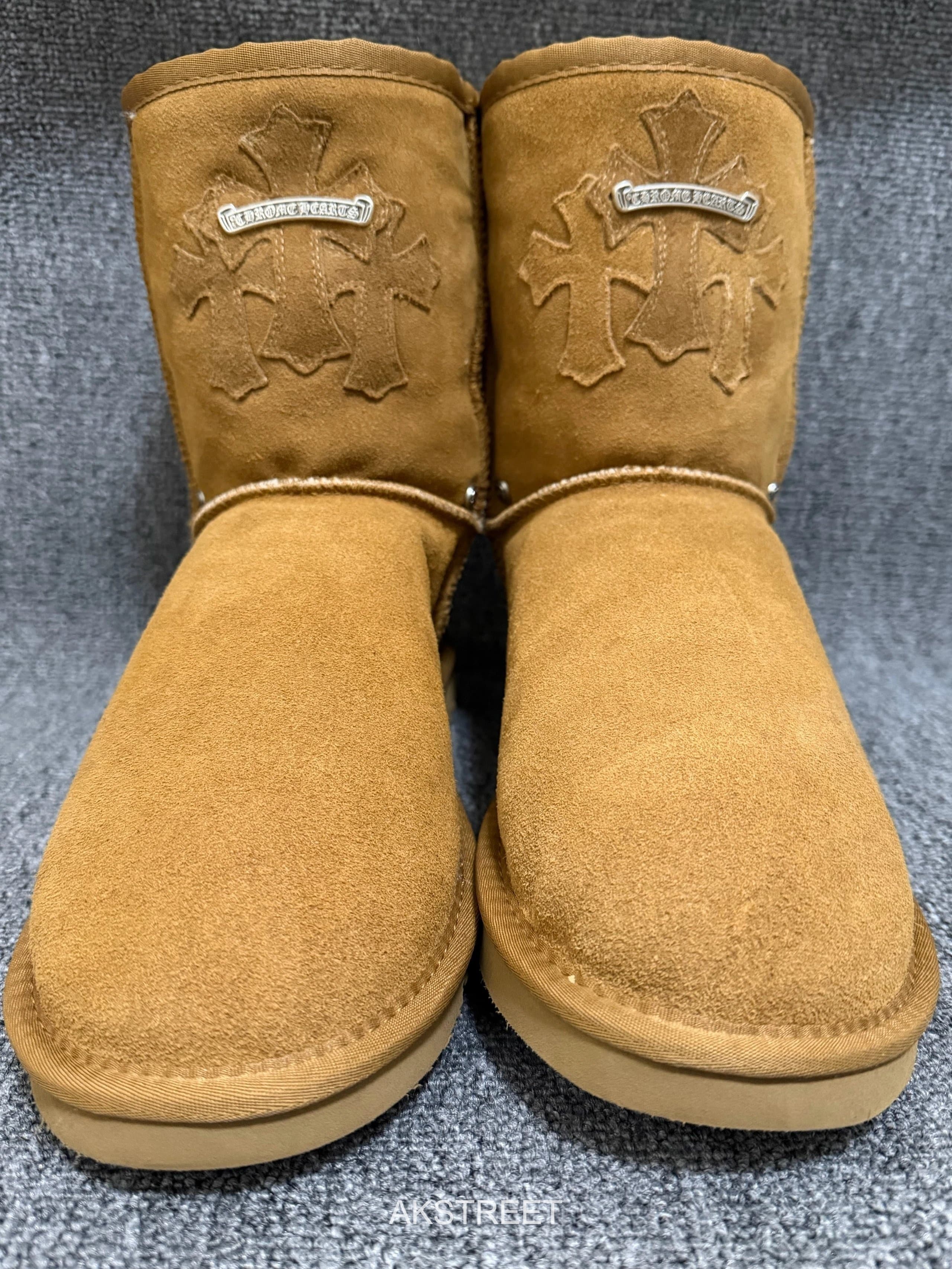Chrome Hearts Brown Suede Boots
