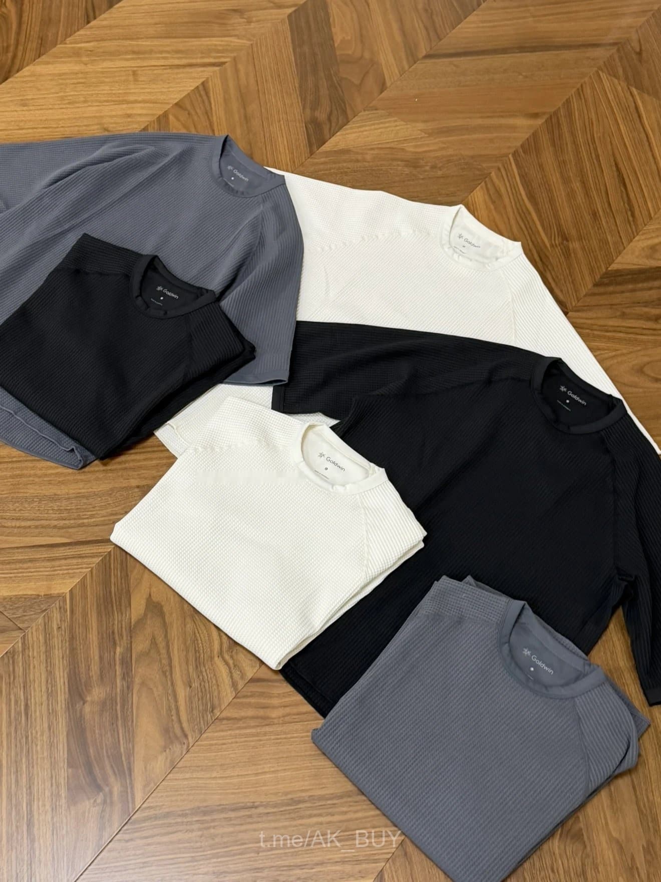 Goldwin Grey Waffle Knit T-Shirt