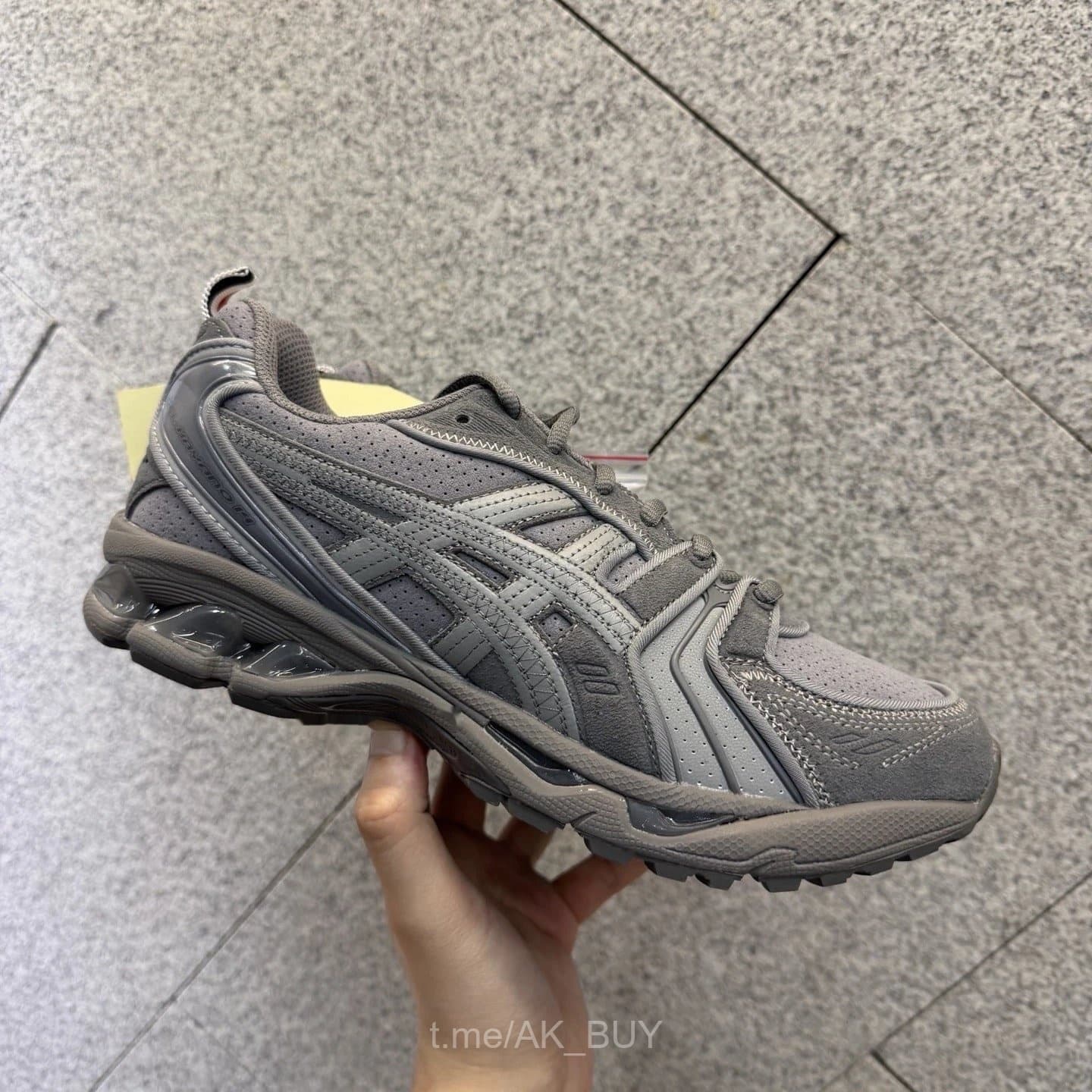 Asics Grey Suede Mesh Sneakers
