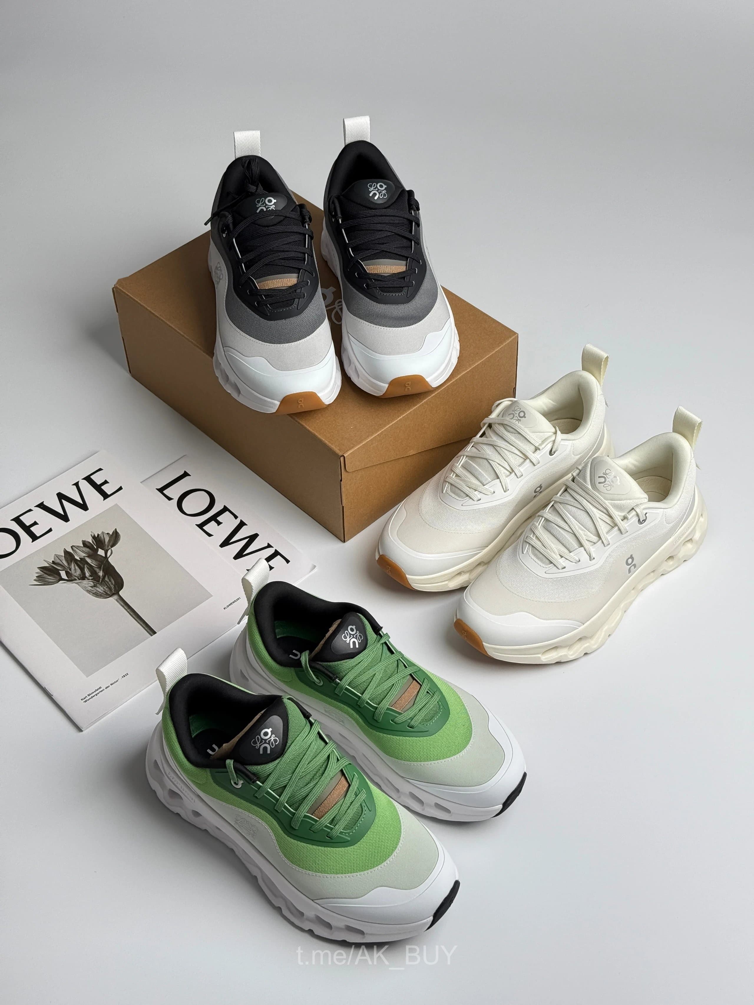 Loewe Black Mesh Leather Sneakers