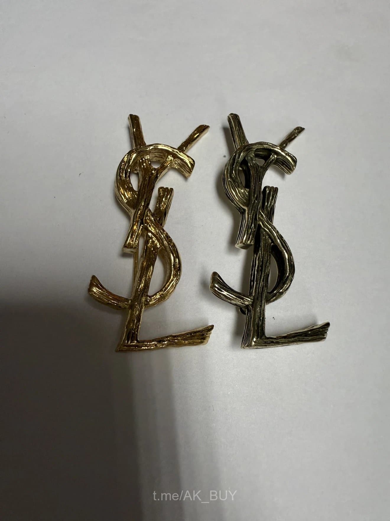 Saint Laurent Gold Metal Brooch
