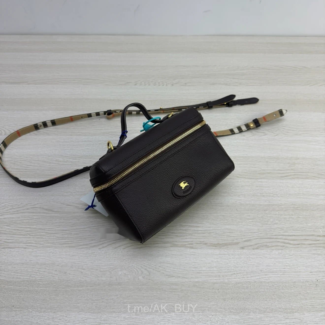 Burberry Black Grained Leather Vanity Bag