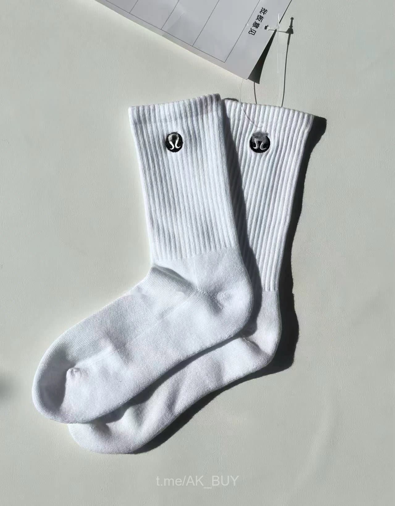 White Ribbed Cotton Socks