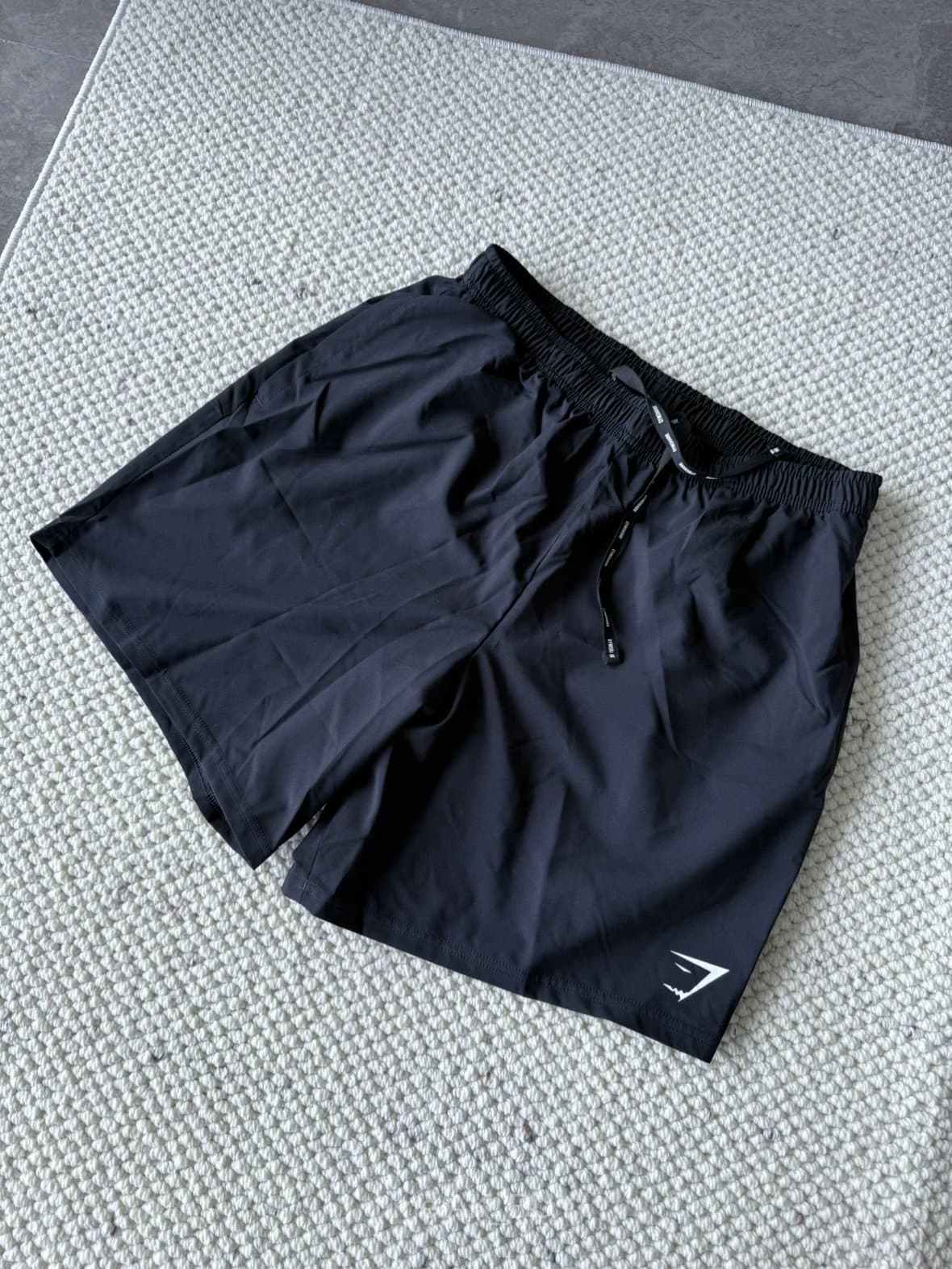 Gymshark Black Nylon Drawstring Athletic Shorts