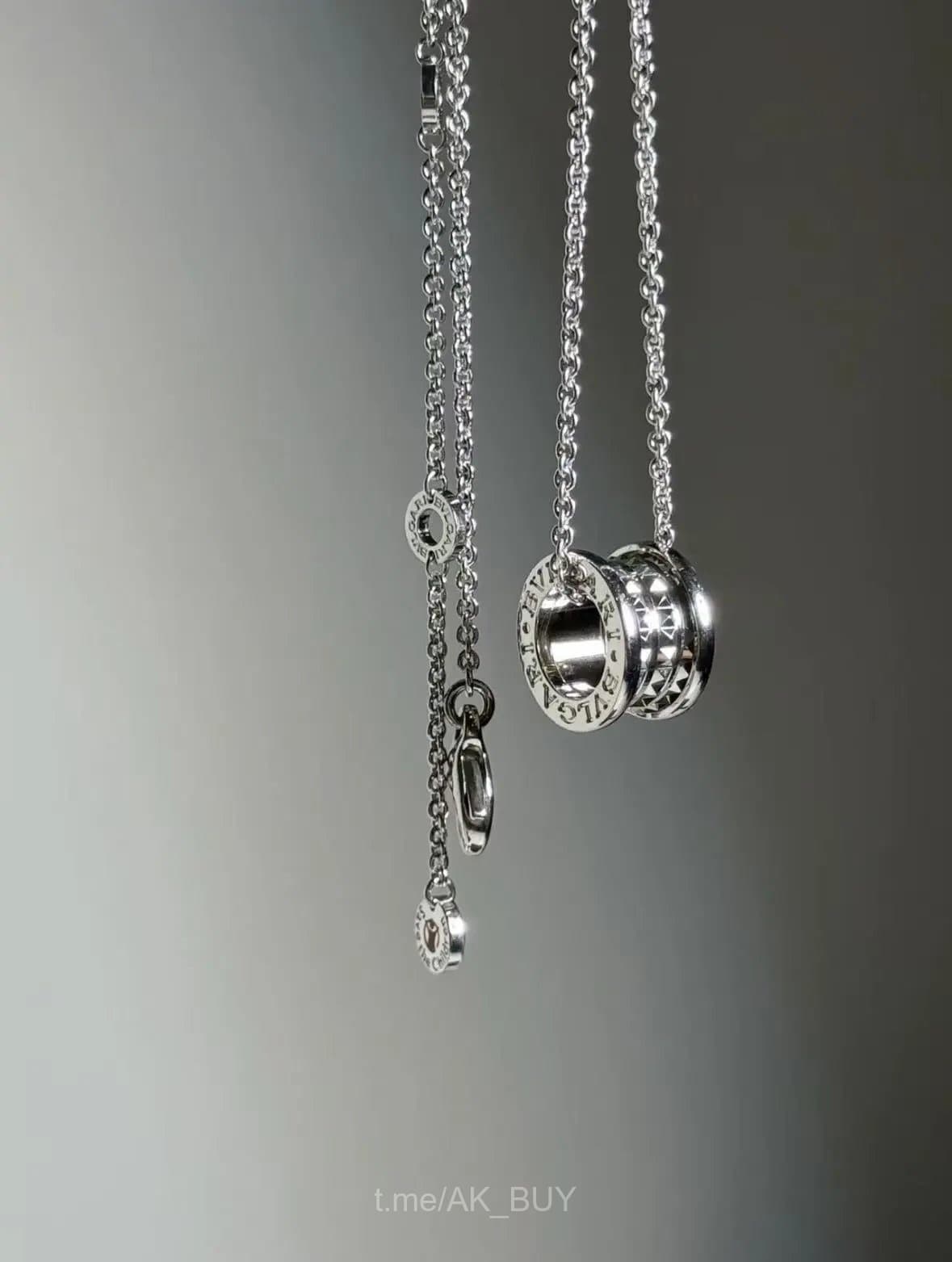 Bulgari Silver Metal Pendant Necklace