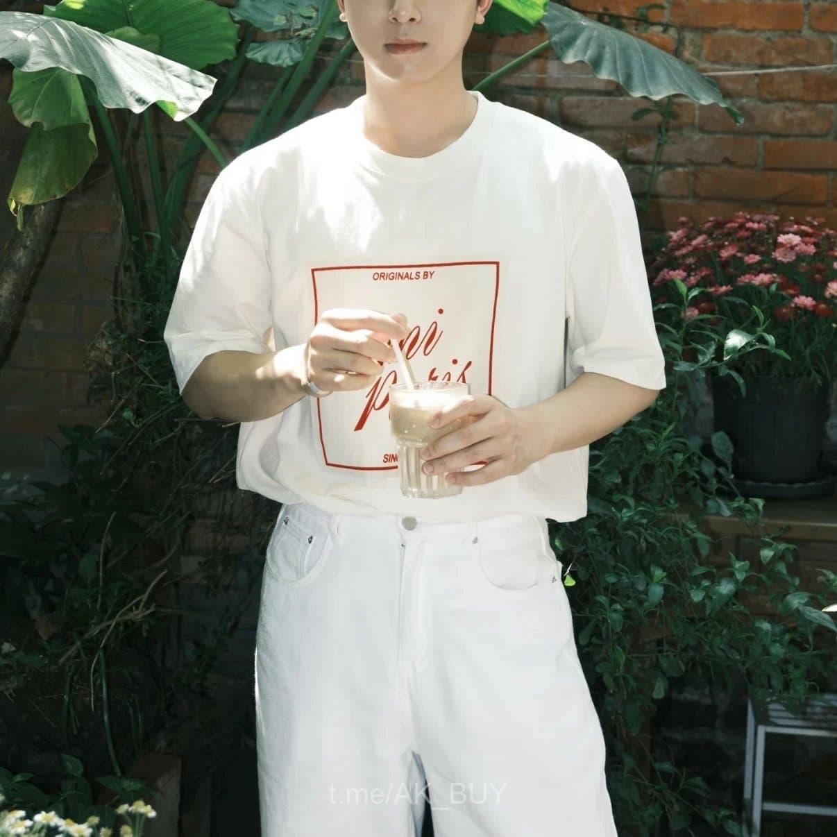 Ami Paris Off White Printed Cotton T-Shirt
