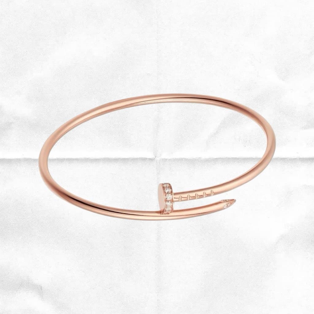 Cartier Rose Gold Diamond Nail Bracelet