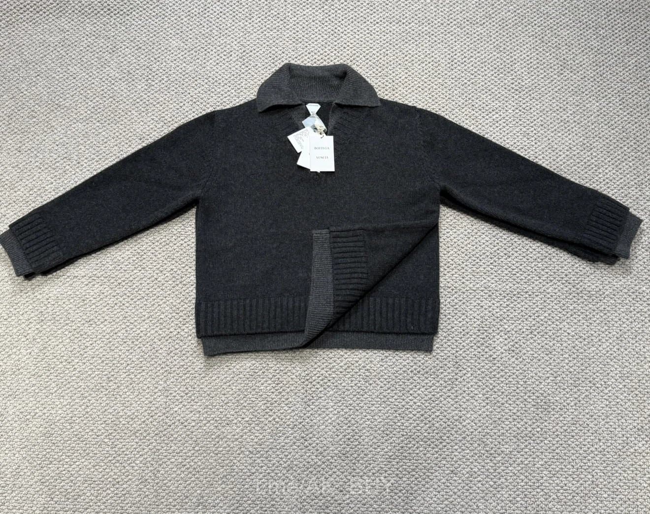 Bottega Veneta Dark Grey Knit Wool Sweater