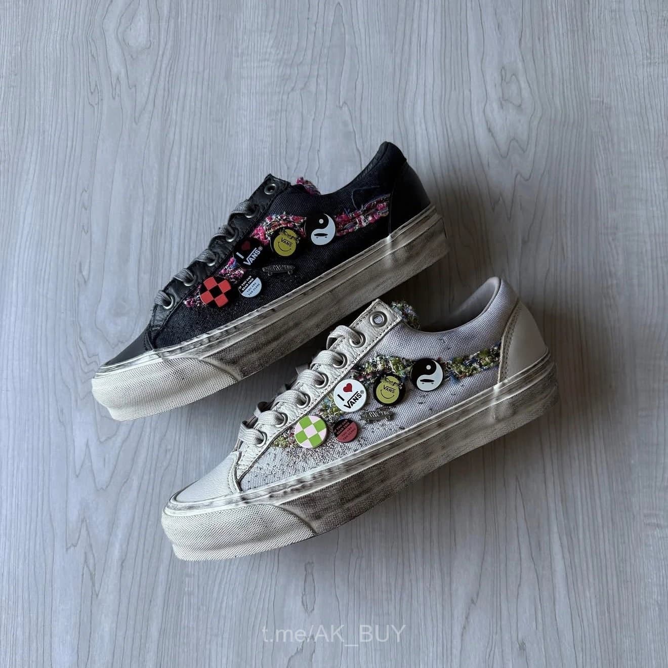 Vans Black And White Canvas Sneakers