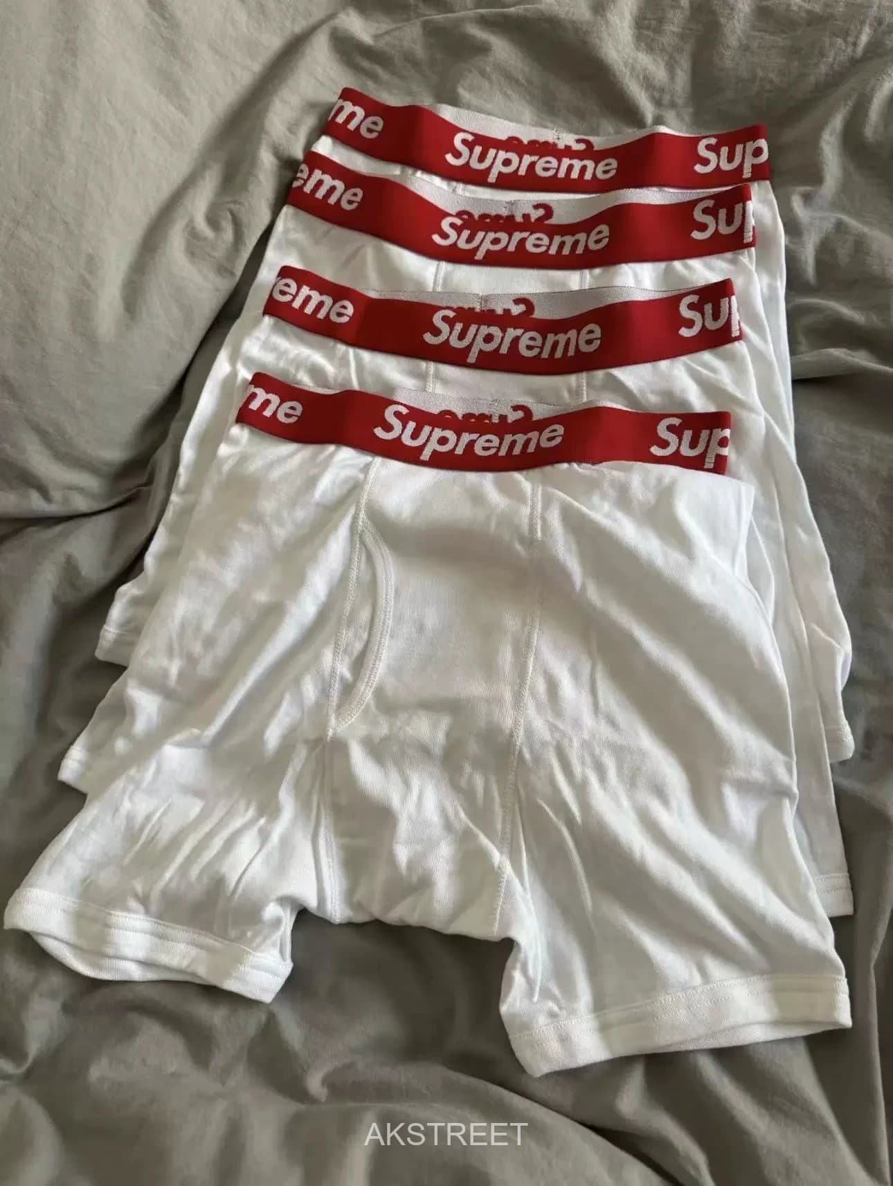 Supreme White Cotton Boxer Briefs