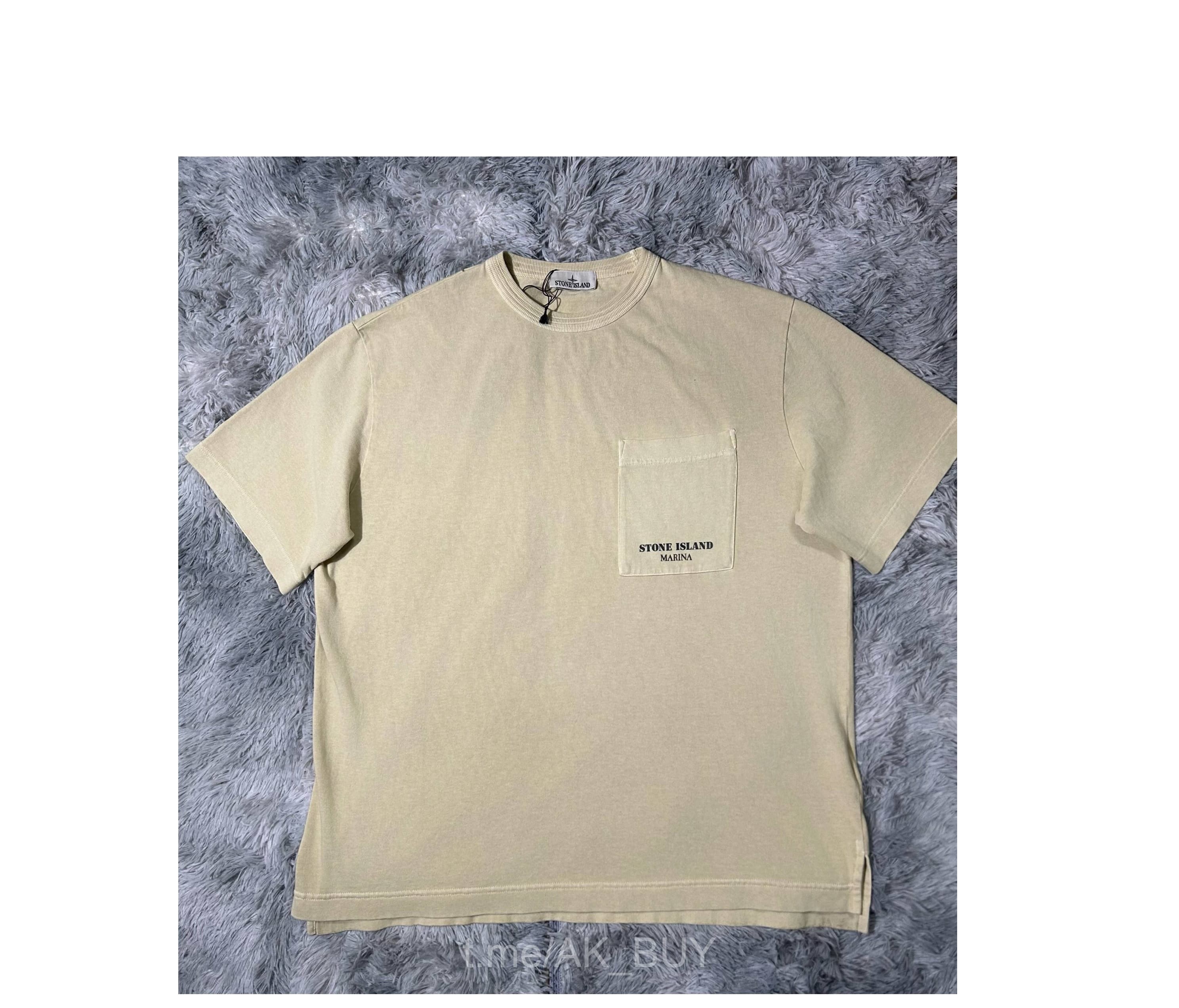 Stone Island Beige Cotton Pocket Marina T-Shirt