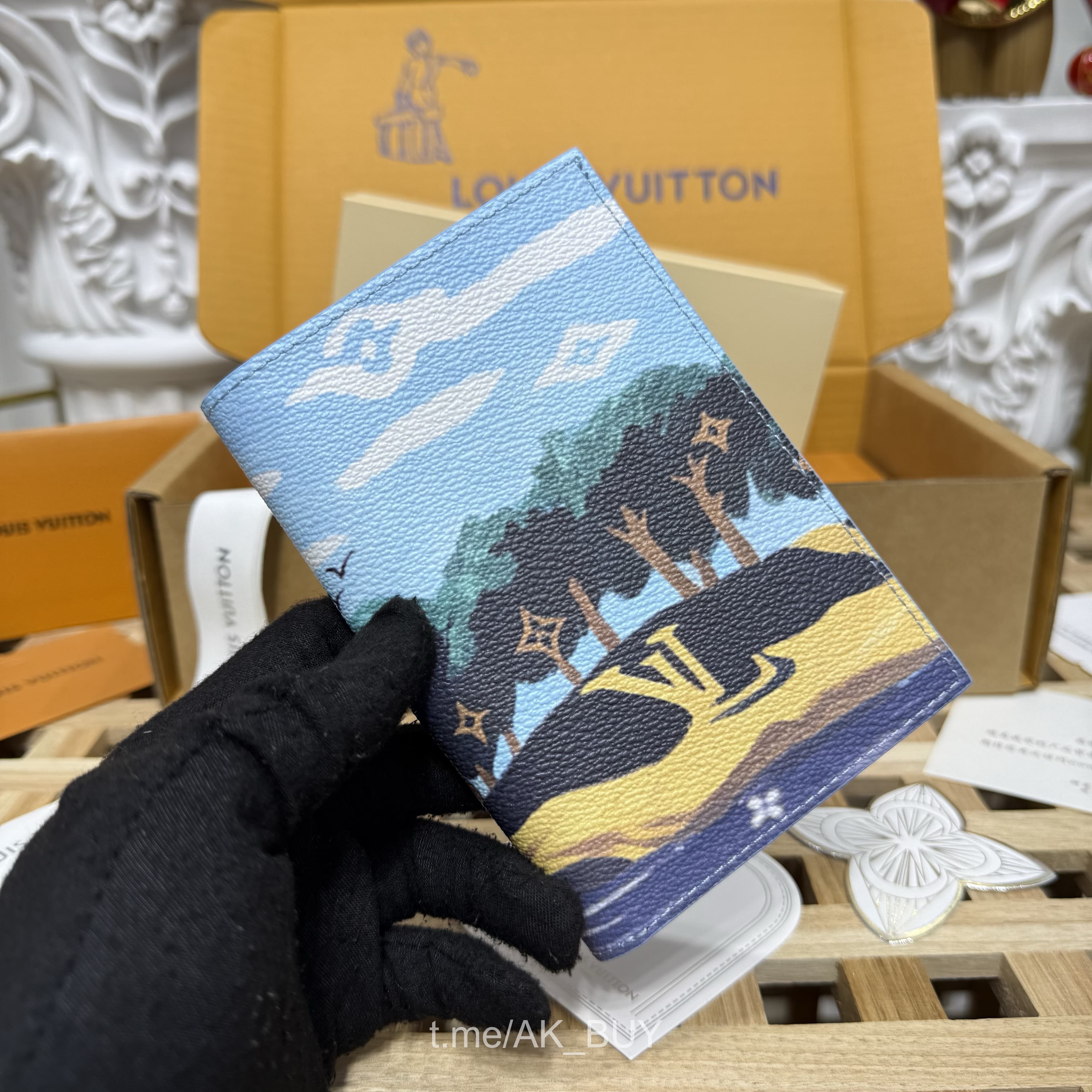 Louis Vuitton Blue Monogram Leather Wallet