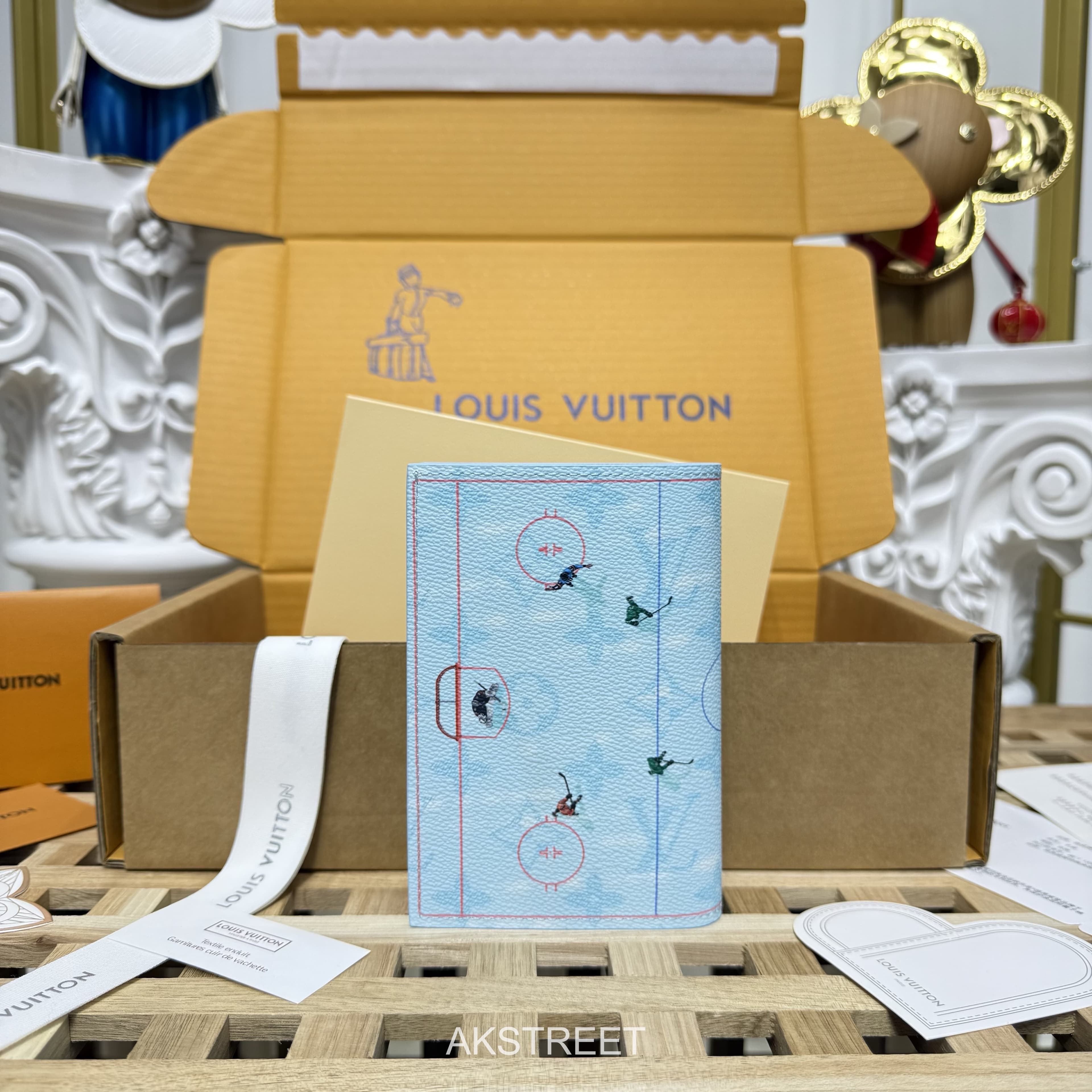 Louis Vuitton Blue Leather Card Holder Wallet