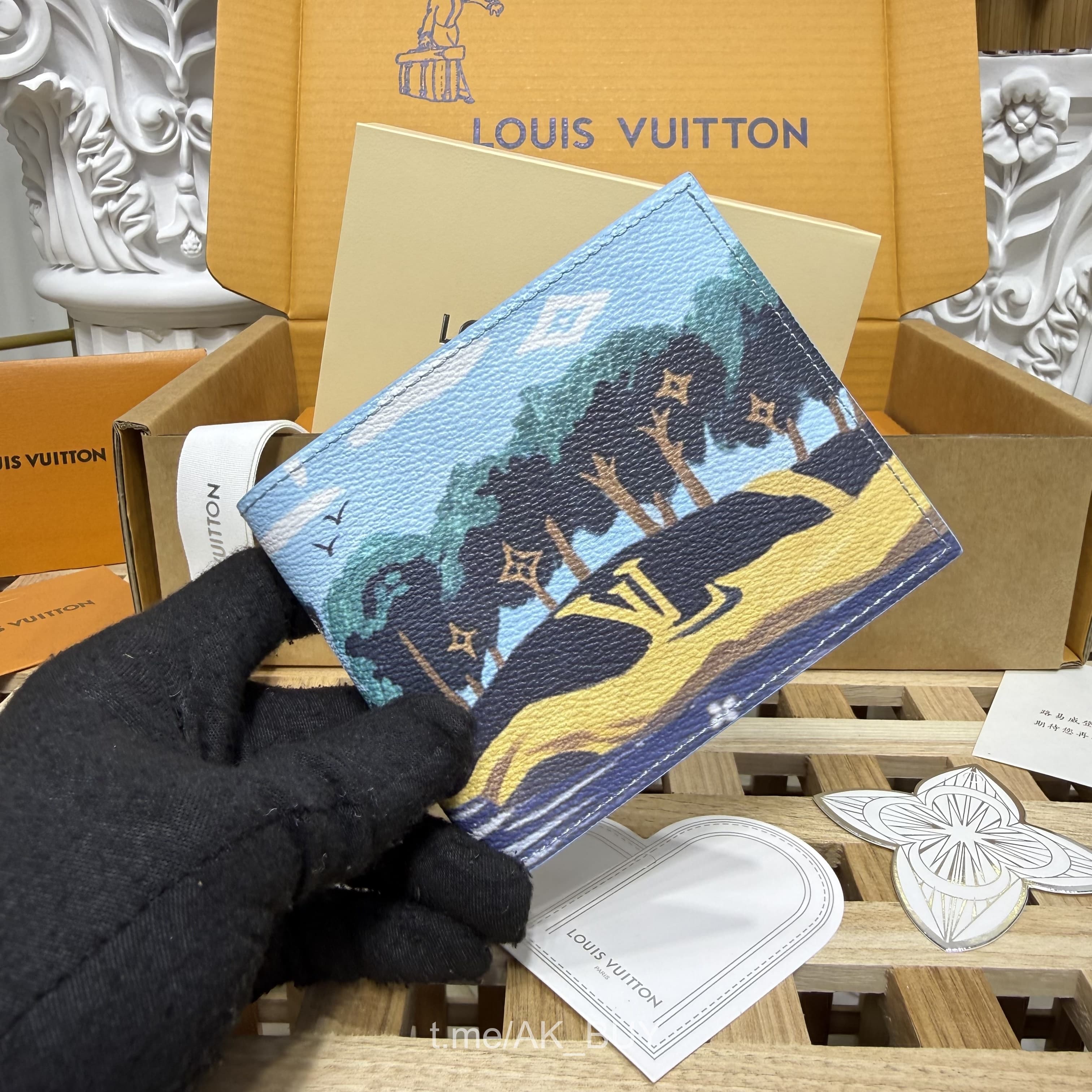 Louis Vuitton Light Blue Leather Wallet