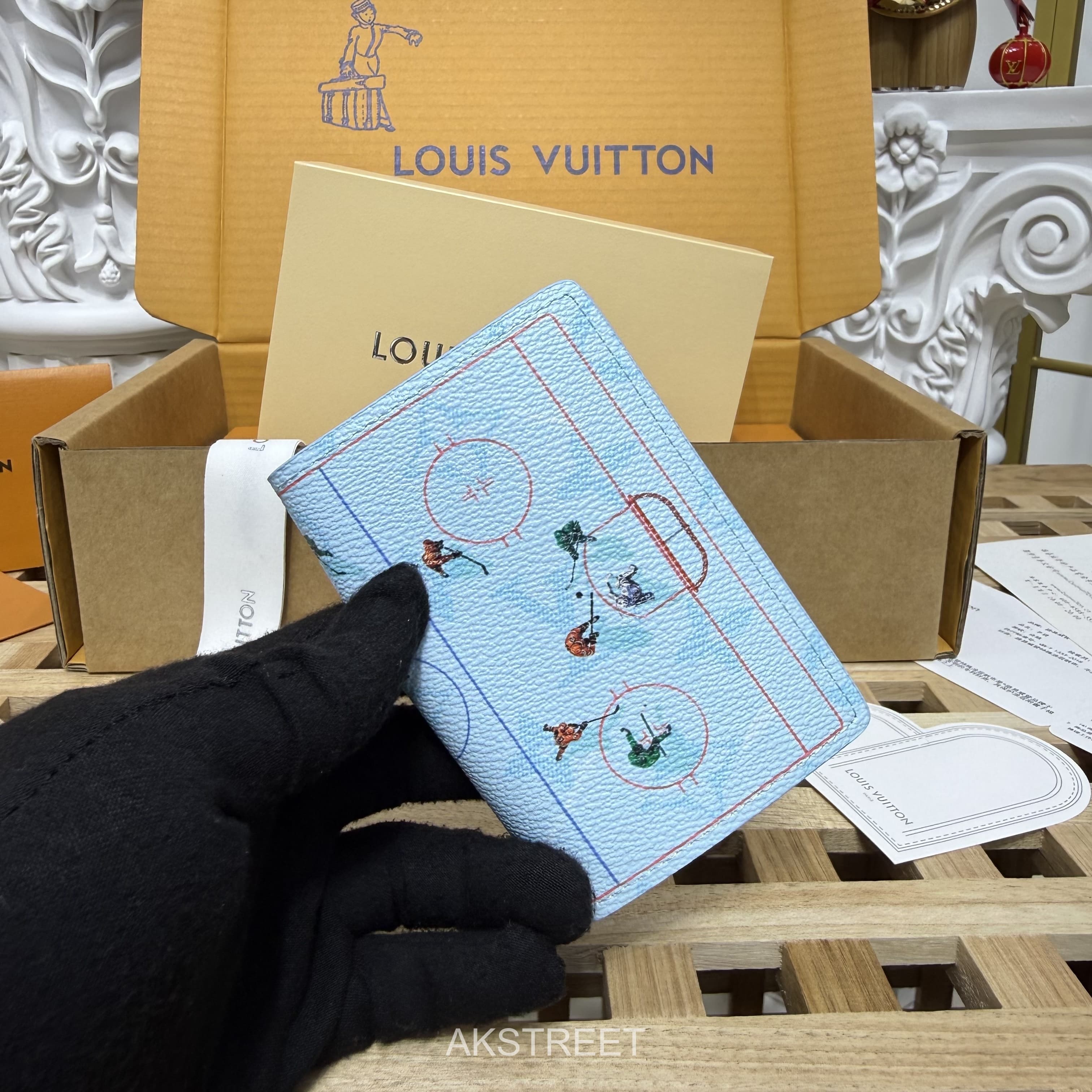 Louis Vuitton Blue Grained Leather Wallet
