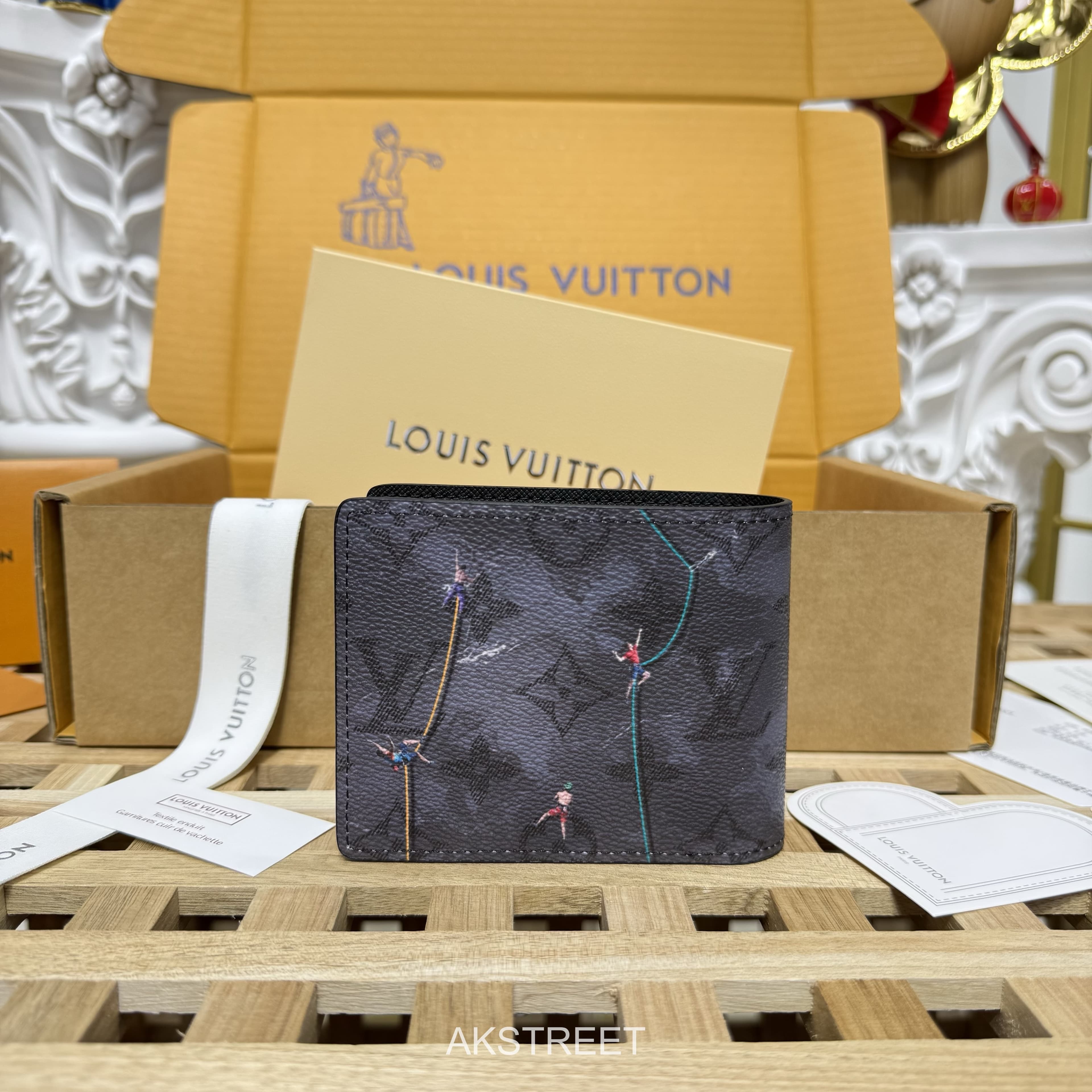 Louis Vuitton Black Grained Leather Bifold Wallet