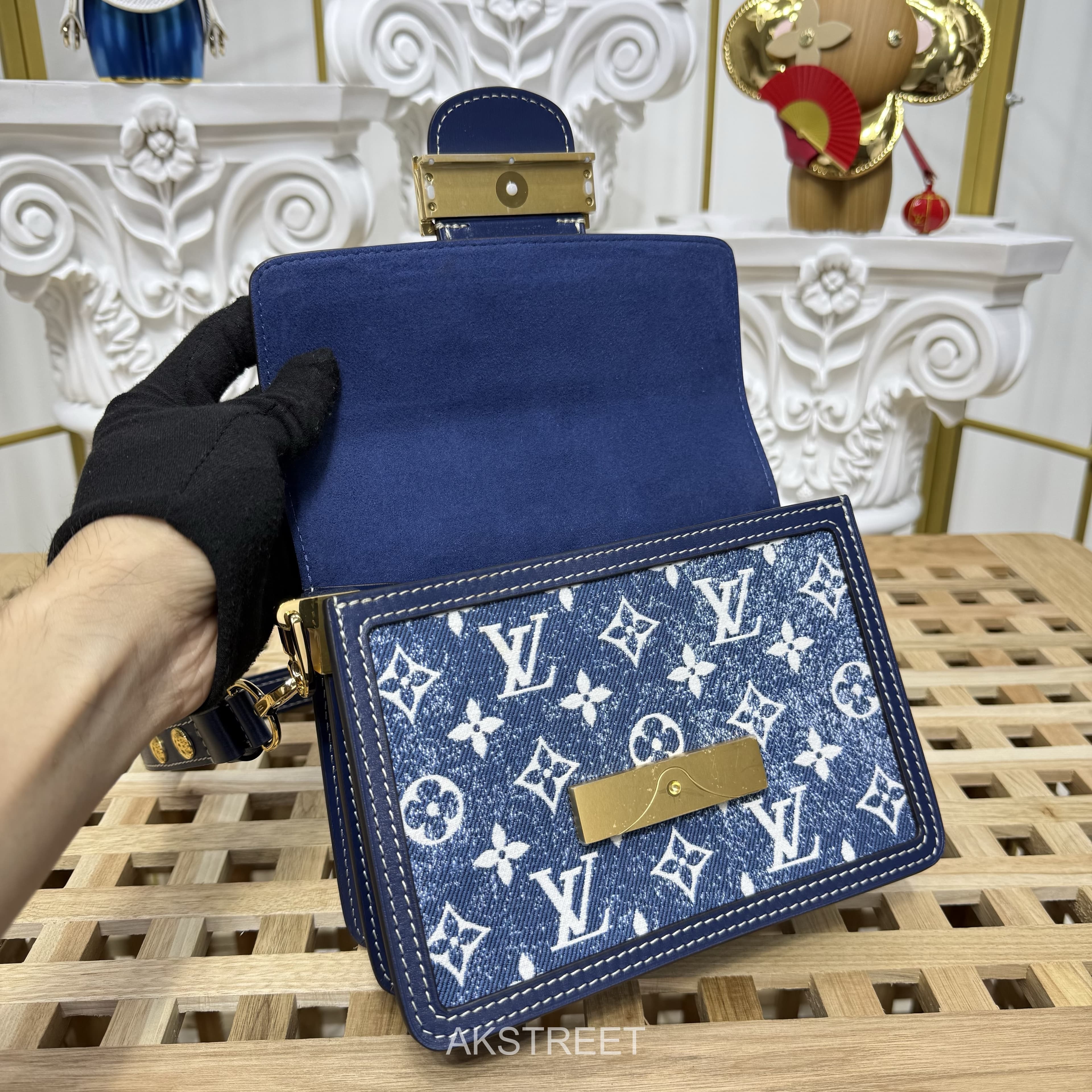 Louis Vuitton Blue Monogram Leather Shoulder Bag